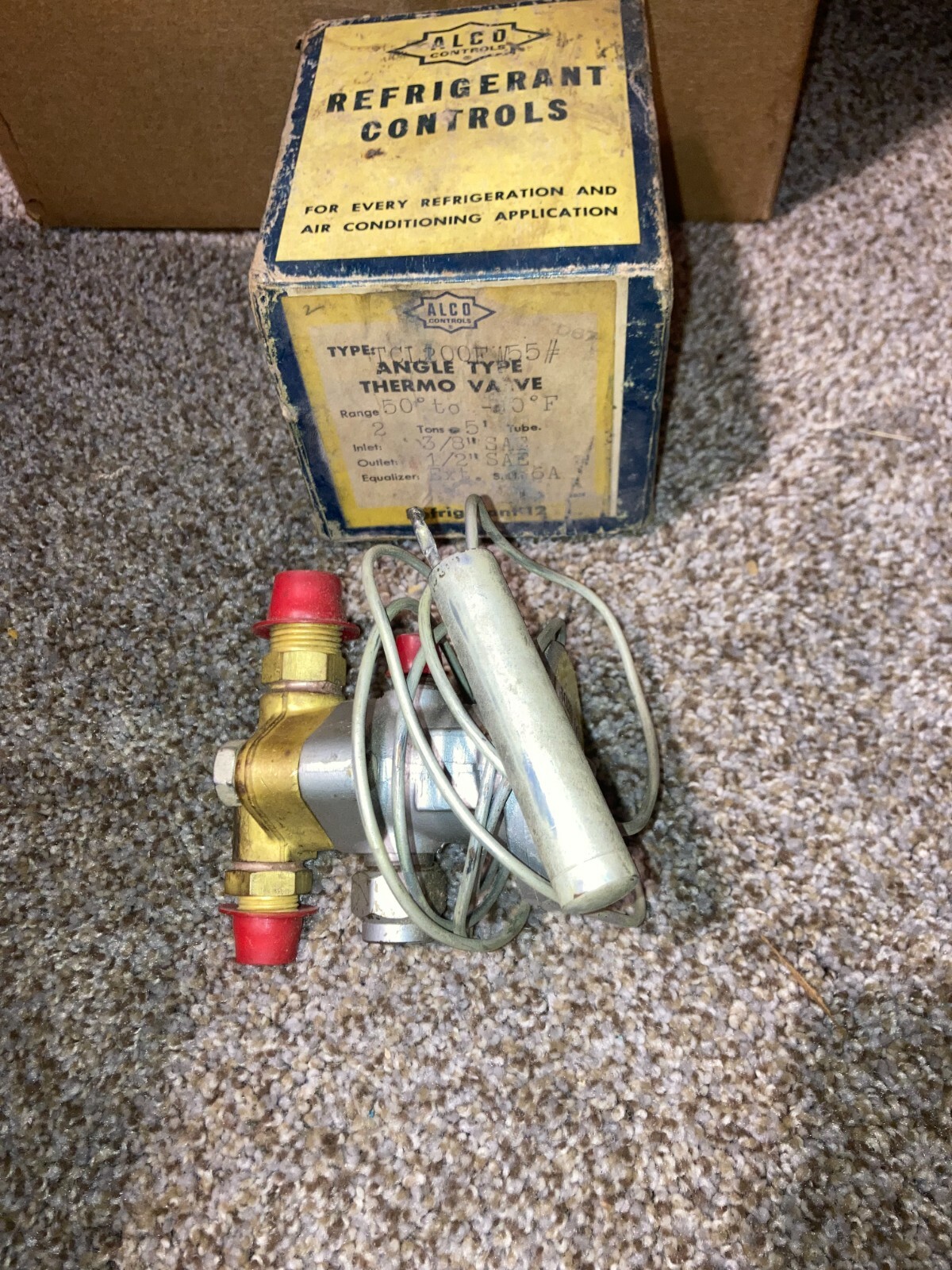 NEW ALCO CONTROLS TCL200FW55 6A 2 TONS 5′ 3/8 X 1/2 ANGLE TYPE THERMO VALVE