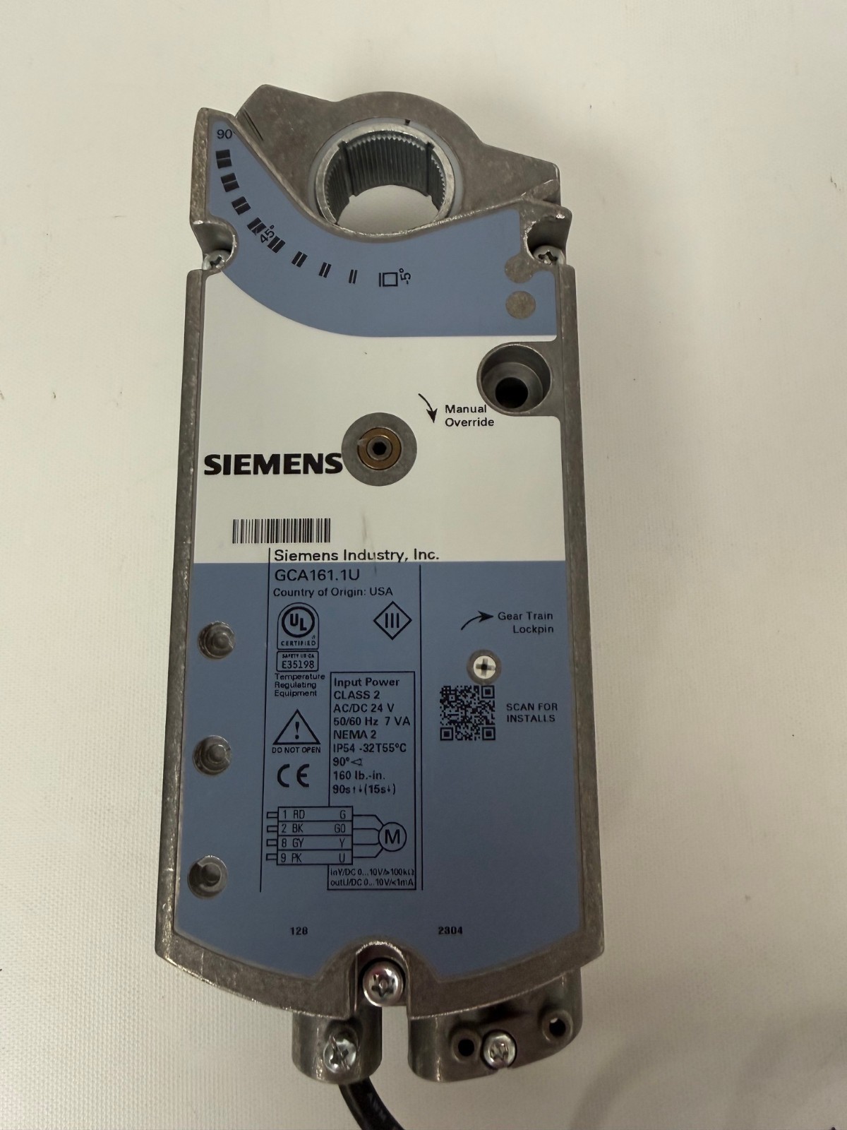 SIEMENS GCA161.1U OPENAIR ACTUATOR SR 24V 160IN LBS 0-10VDC NEW OPEN BOX