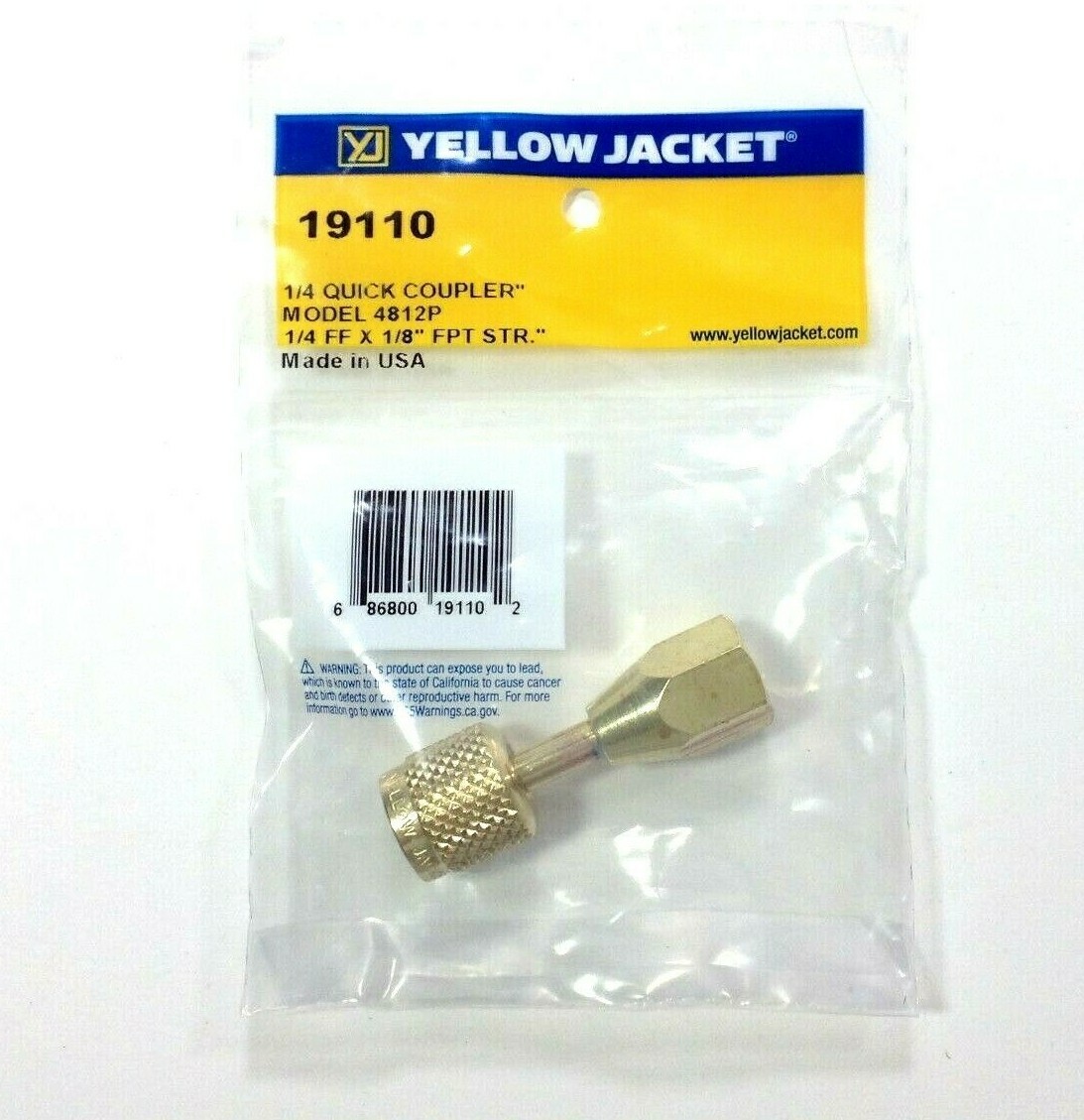 1/4″ Female Quick Coupler x 1/8″ NPT Female 19110 Yellow Jacket Made in the USA