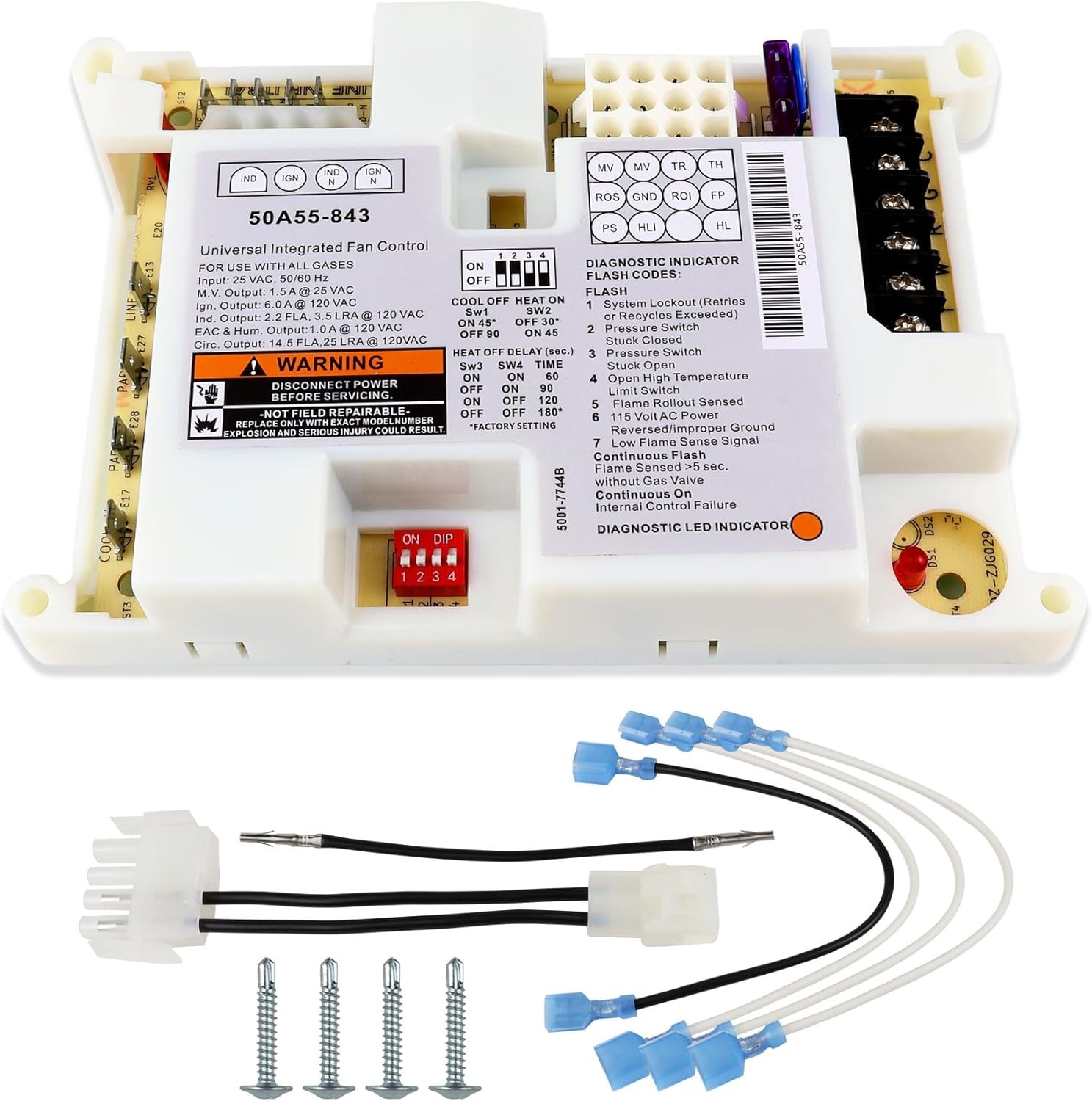 Integrated Furnace Control Board NEW For White Rodgers Lennox 50A55-843