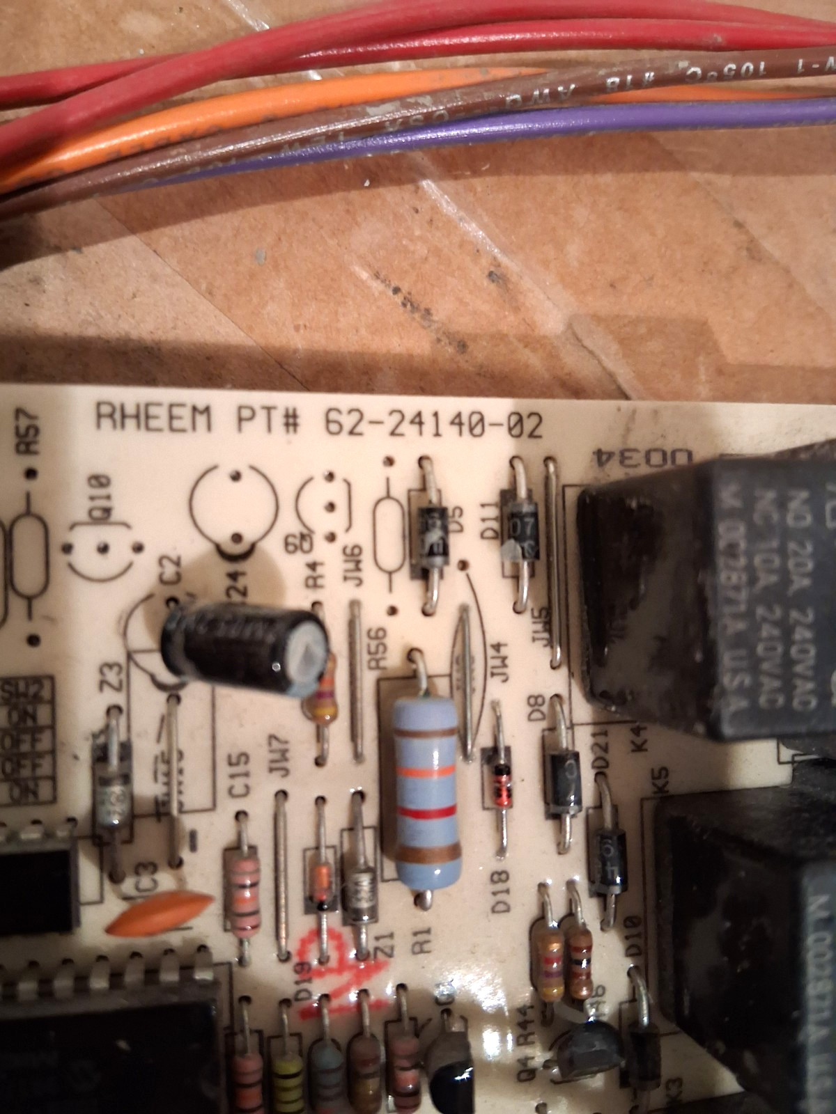 Rheem 1028-83-928A, 1028-928, 62-24140-02 Furnace Control Board with Plugs