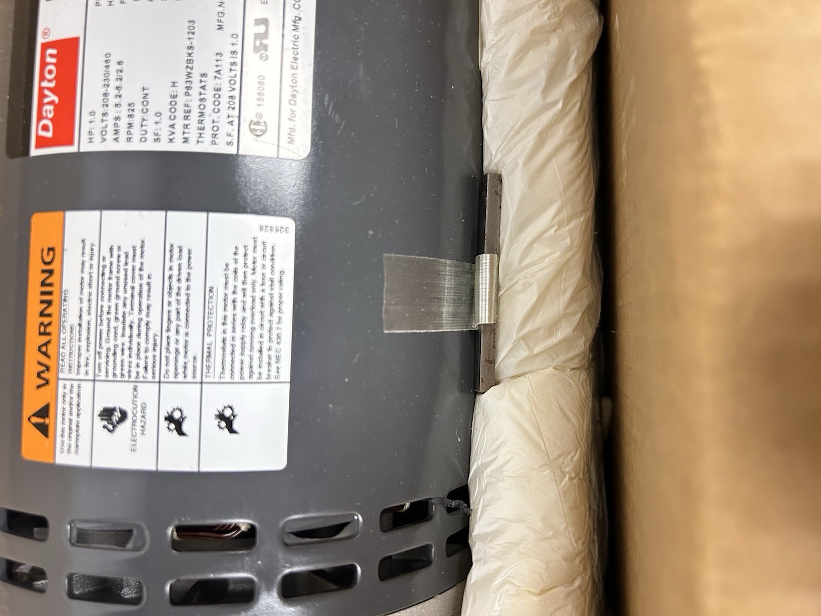 Dayton 24PR70 Condenser Fan Motor 1 HP 3-Phase 208-230/460V 825 RPM