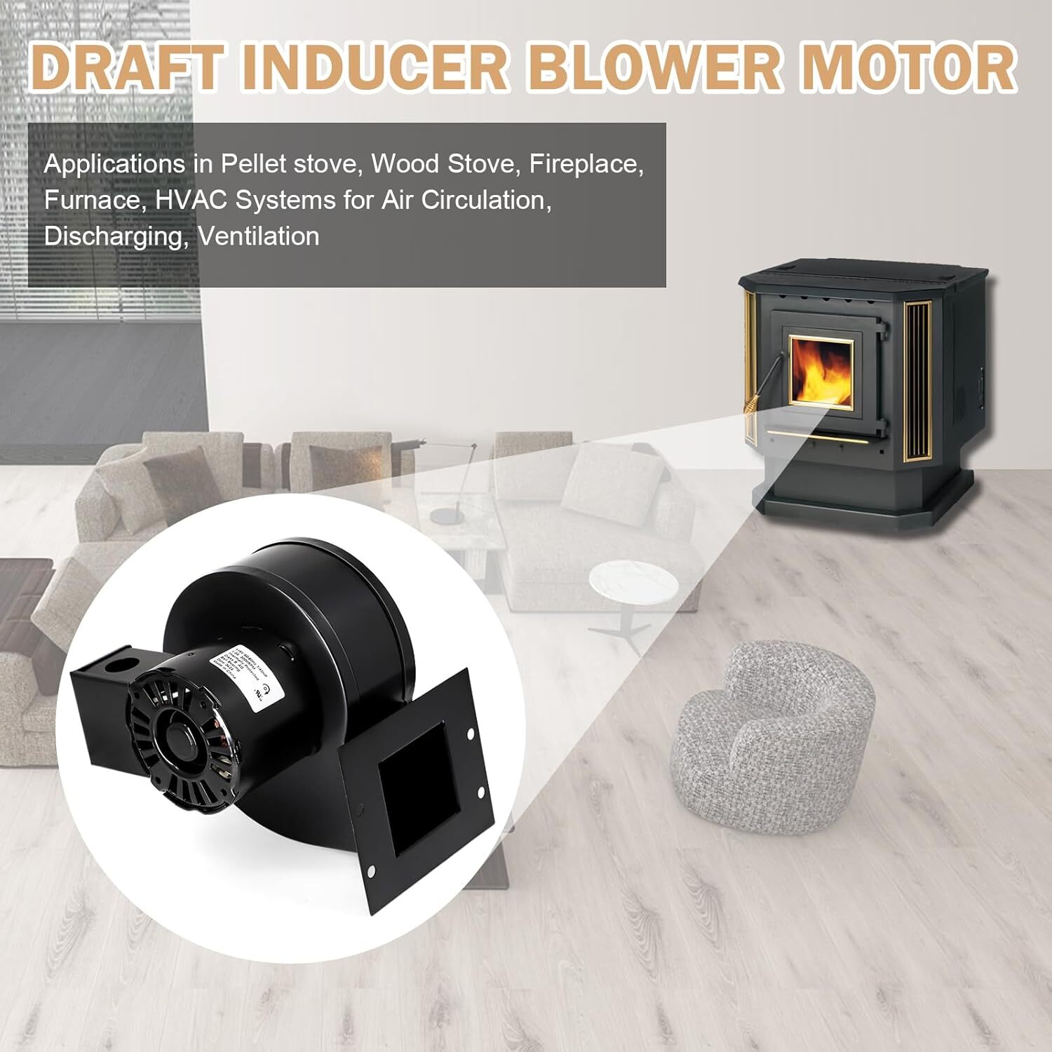Blower Motor 115V Replacement For Fasco 50752-D500 Dayton 1TDP5 4C442 2C610