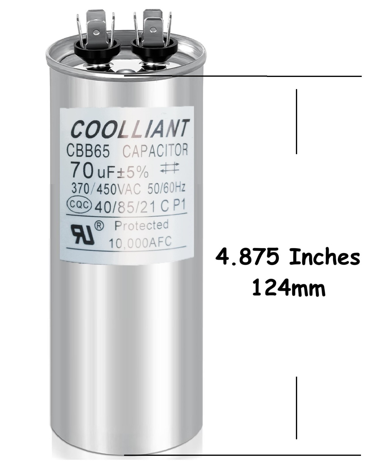 Round HVAC 70 uF/MFD Motor Run/Start Capacitor for AC Compressor and Condenser