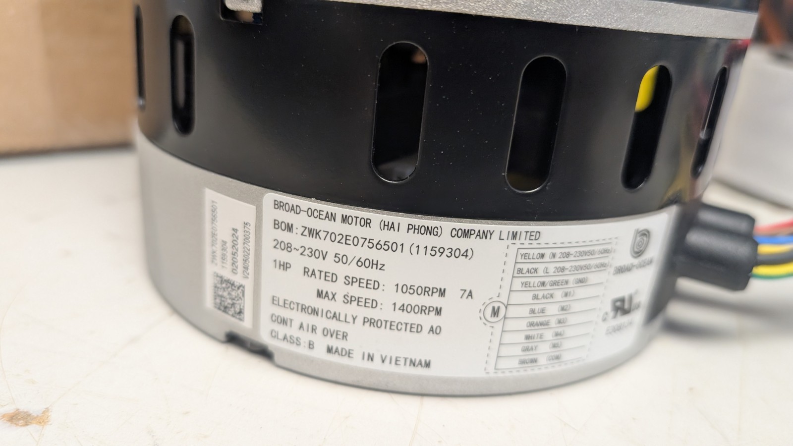 Broad Ocean KMSAH011C23 Variable Speed ECM Blower Motor ZWK702E0756501