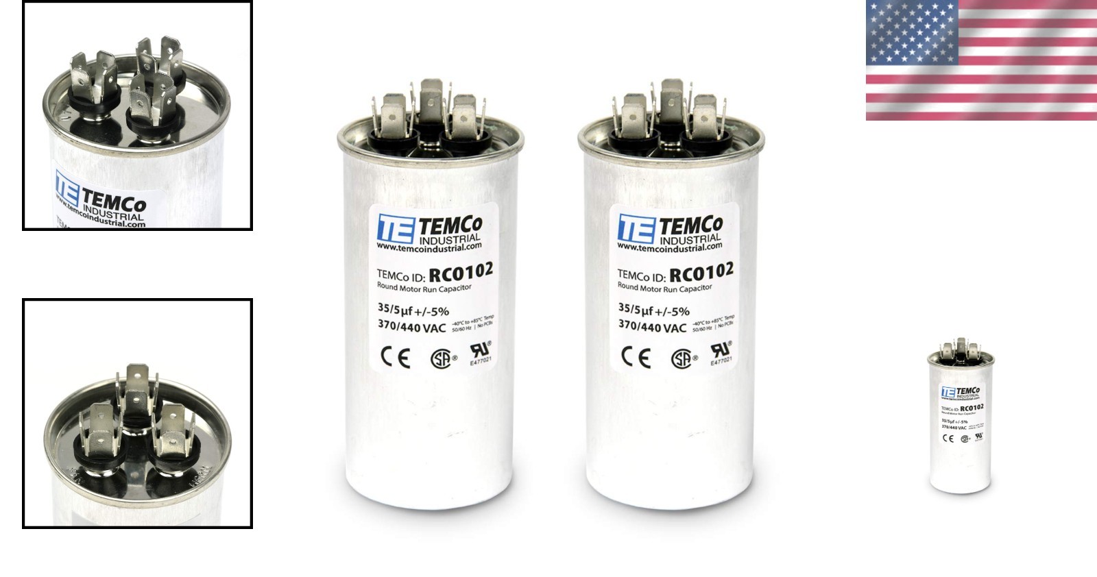High Performance 35+5 uF Dual Run Capacitors – 2 Pack for HVAC Units, Rated