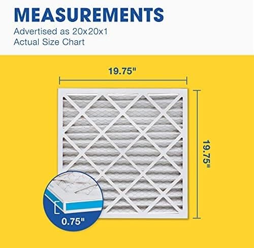 Aerostar 20x20x1 MERV 6 Air Filter, 6 Count, Actual Size (19.75 6 PACK, White