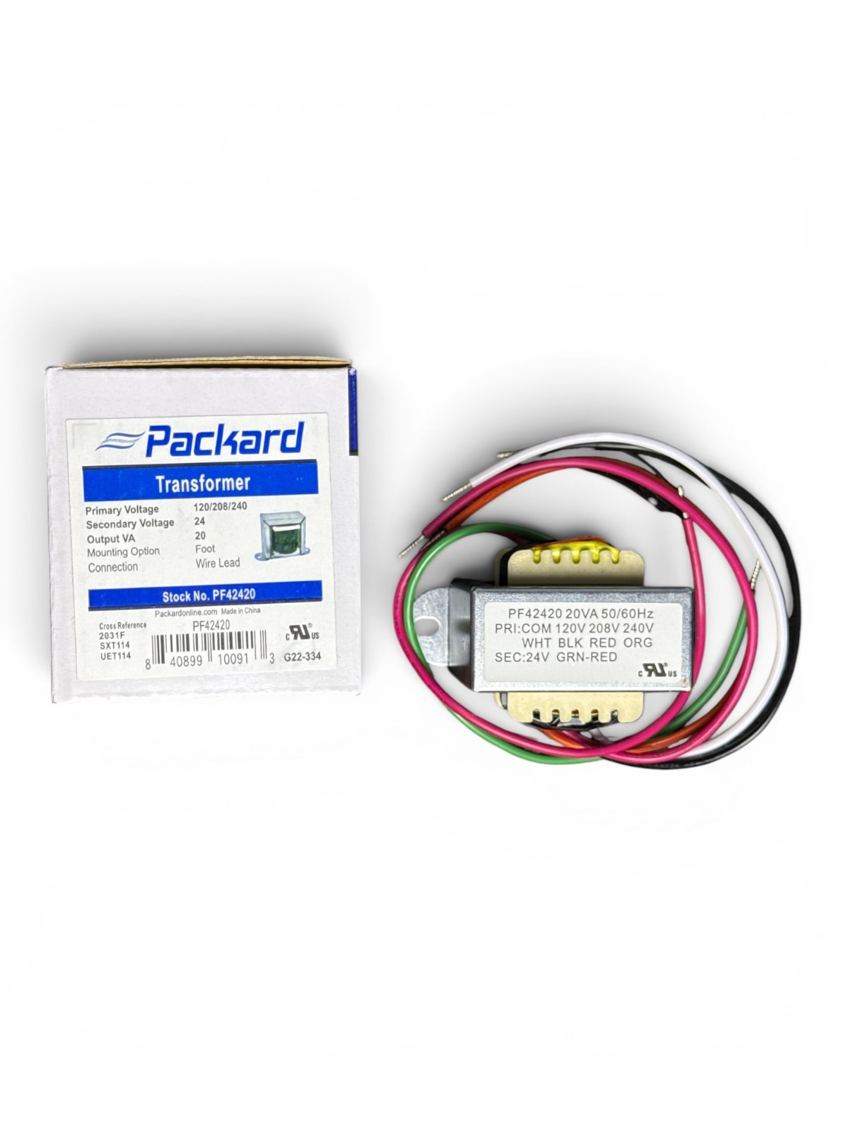 Packard PF42420 Foot Mount Transformer 20VA 120/208/240V to 24V HVAC New