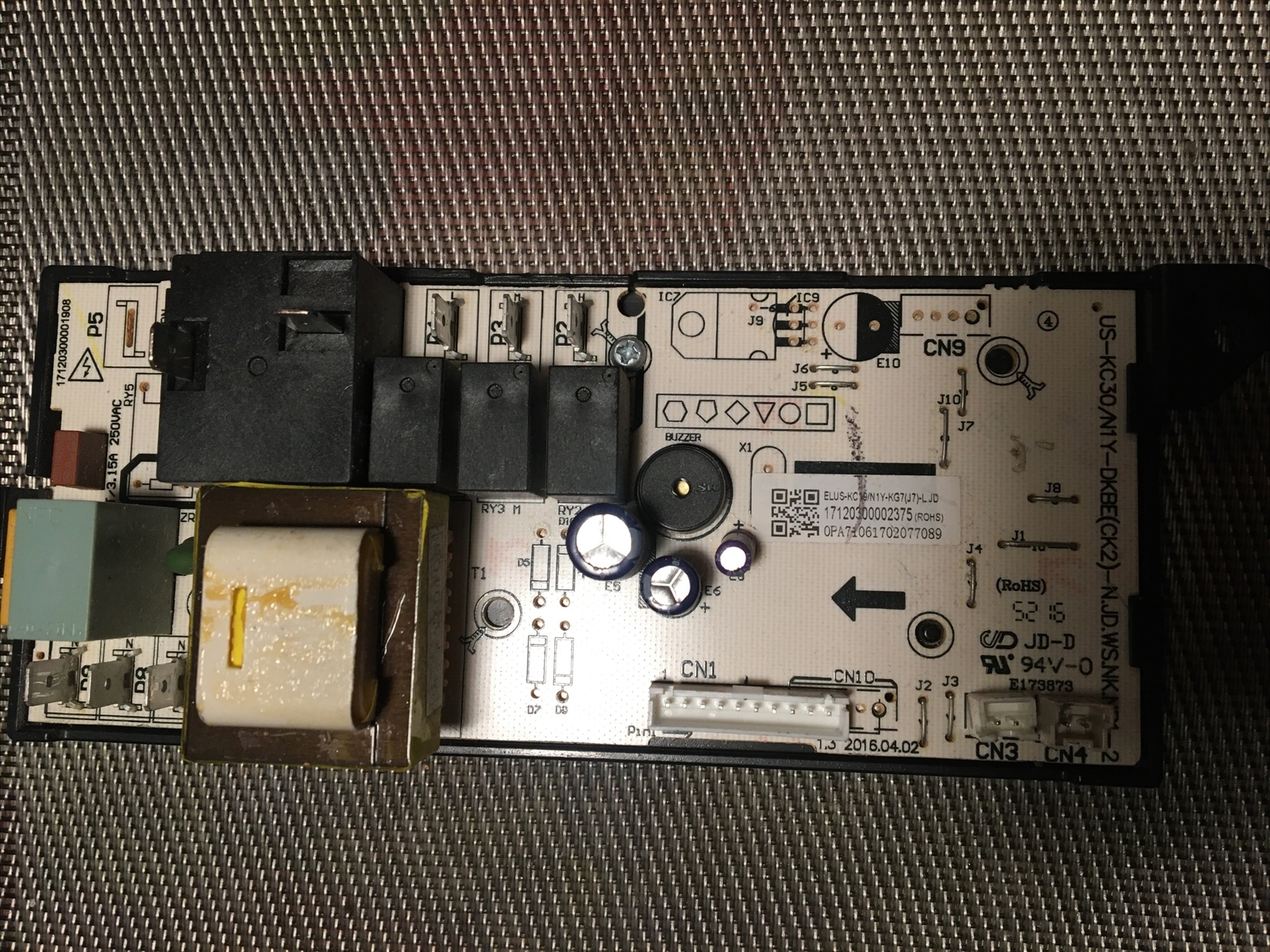Kenmore ac model: 253.77120 Power Supply Board ( ELUS-KC19 /N1Y-KG7(J7)-LJD