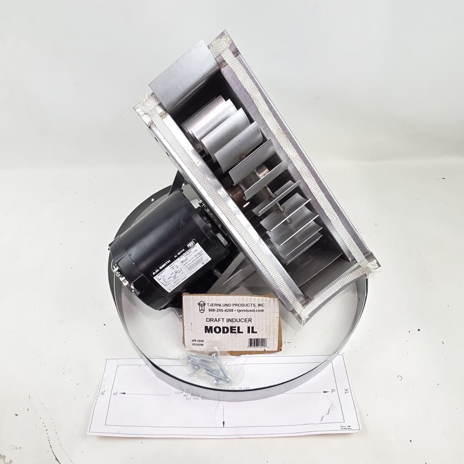 NEW, TJERNLUND Model IL Draft Inducer Exhaust 9″ to 18″ Pipe 115V AC