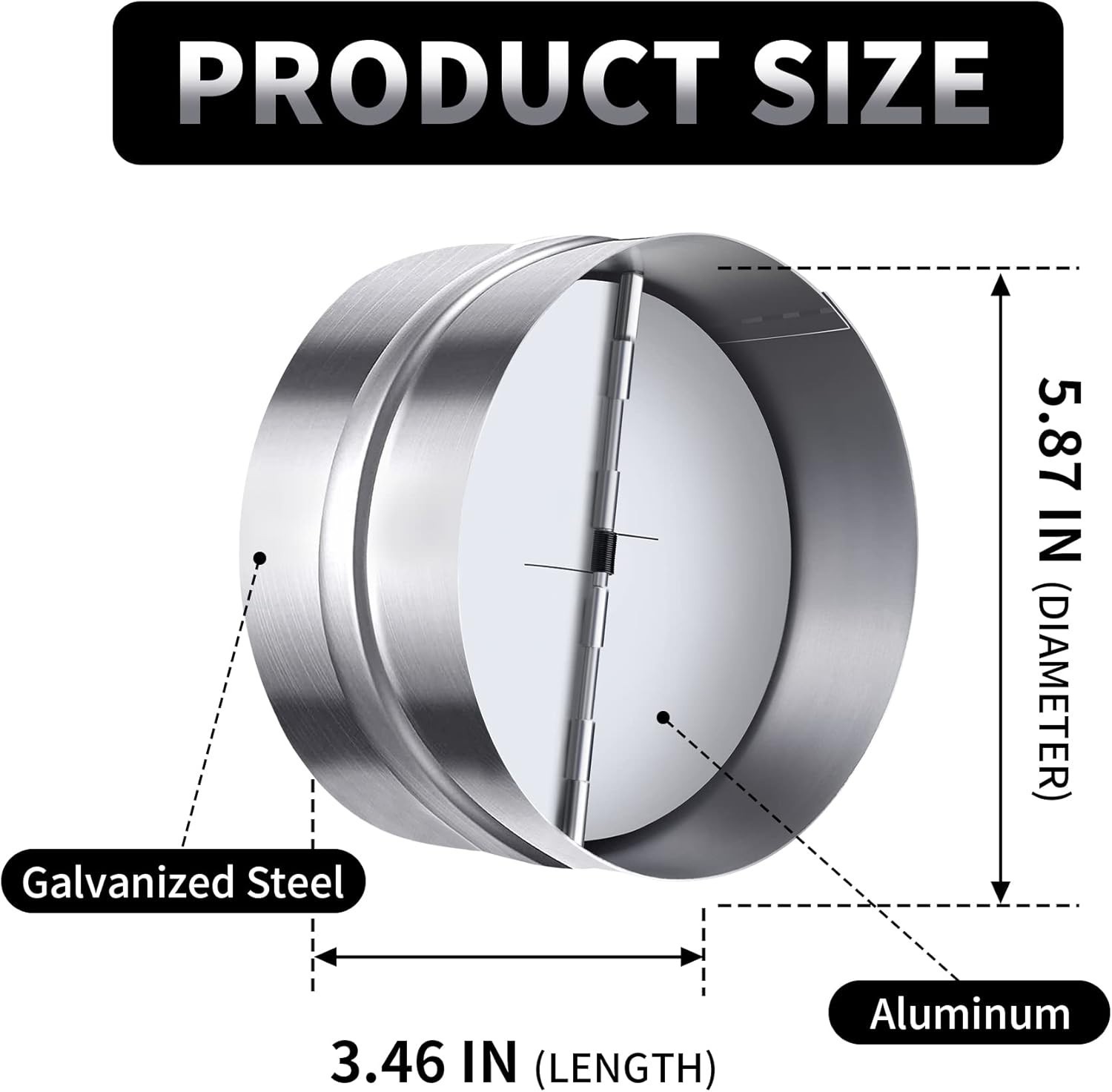 6-Inch Backdraft Damper: Reliable Airflow Preventer for HVAC Efficiency