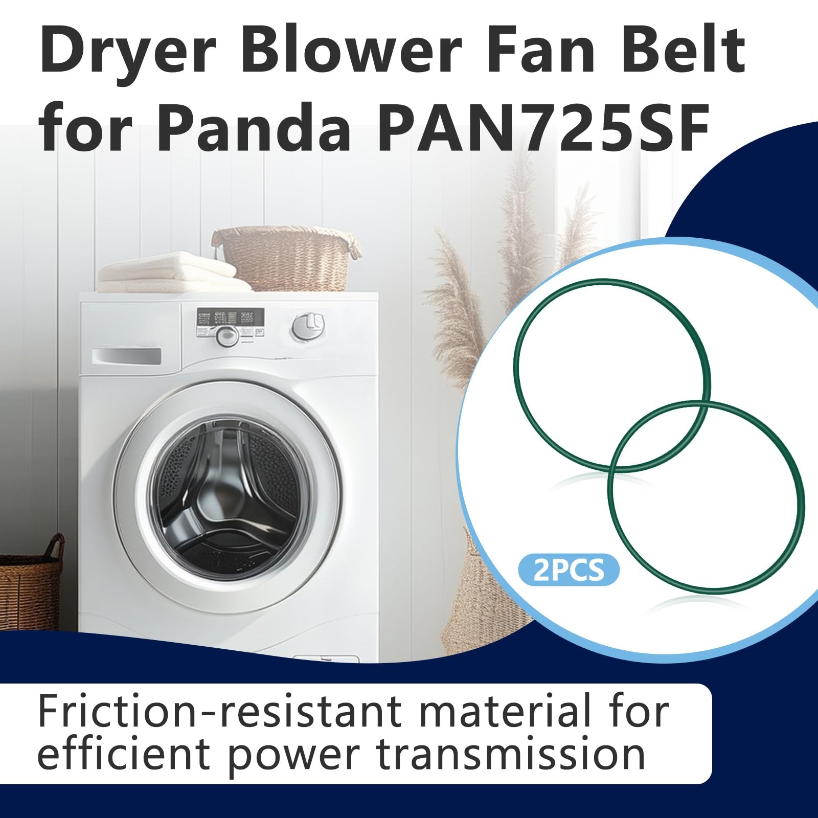 2Pcs PAN725SF Dryer Belt, Seamless Blower Fan Belt Mini, Compatible…