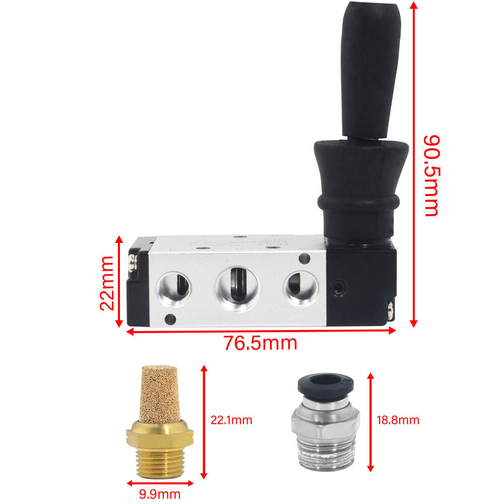 1/4″NPT 5 Way 3 Position Air Hand Lever Operated Valve Pneumatic Solenoid Valve