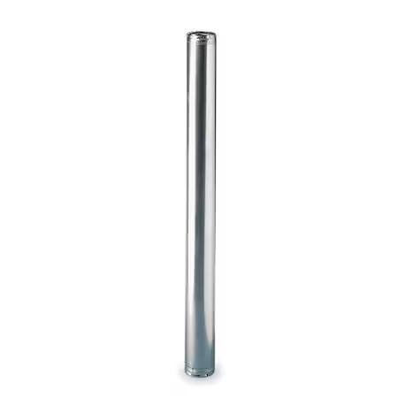 Ameri-Vent 6E5 Gas Vent Pipe, 6 In Id X 5 Ft L, Snap Lock, 26 Ga Galvanized