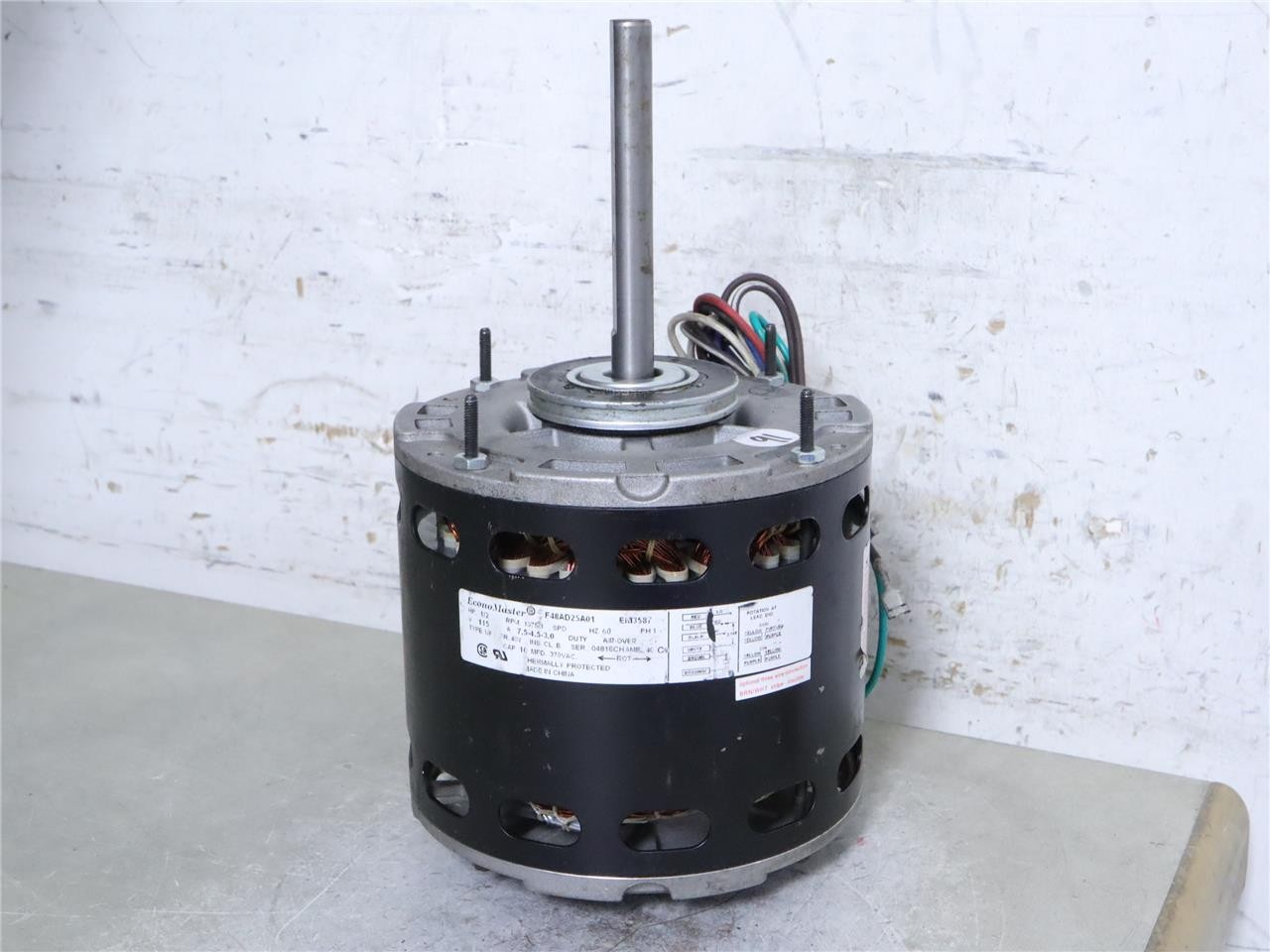 EconoMaster F48AD25A01 Furnace Blower Motor 1/2HP 1075RPM 115V 3SPD EM3587