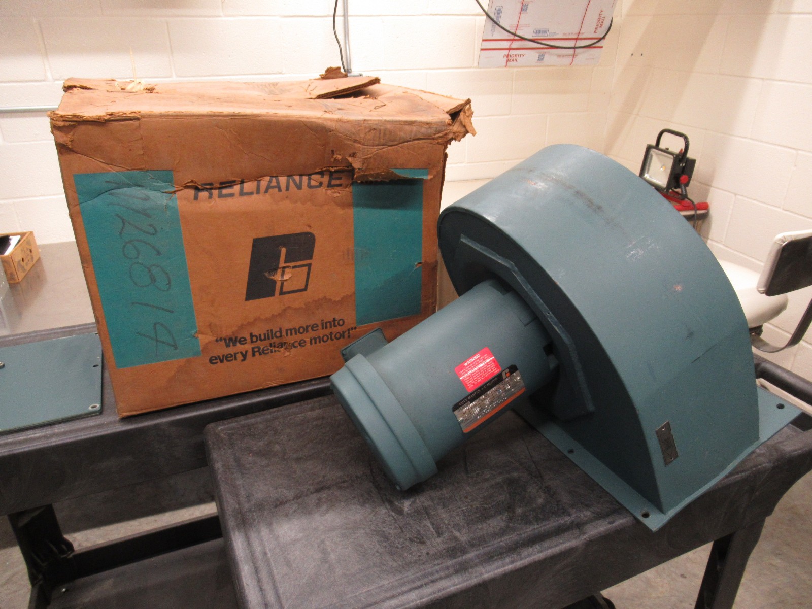 NOS Reliance Electric 1 H.P. Blower Kit 417077-4 B400ATZ 3 Phase 1725 RPM NEW!!