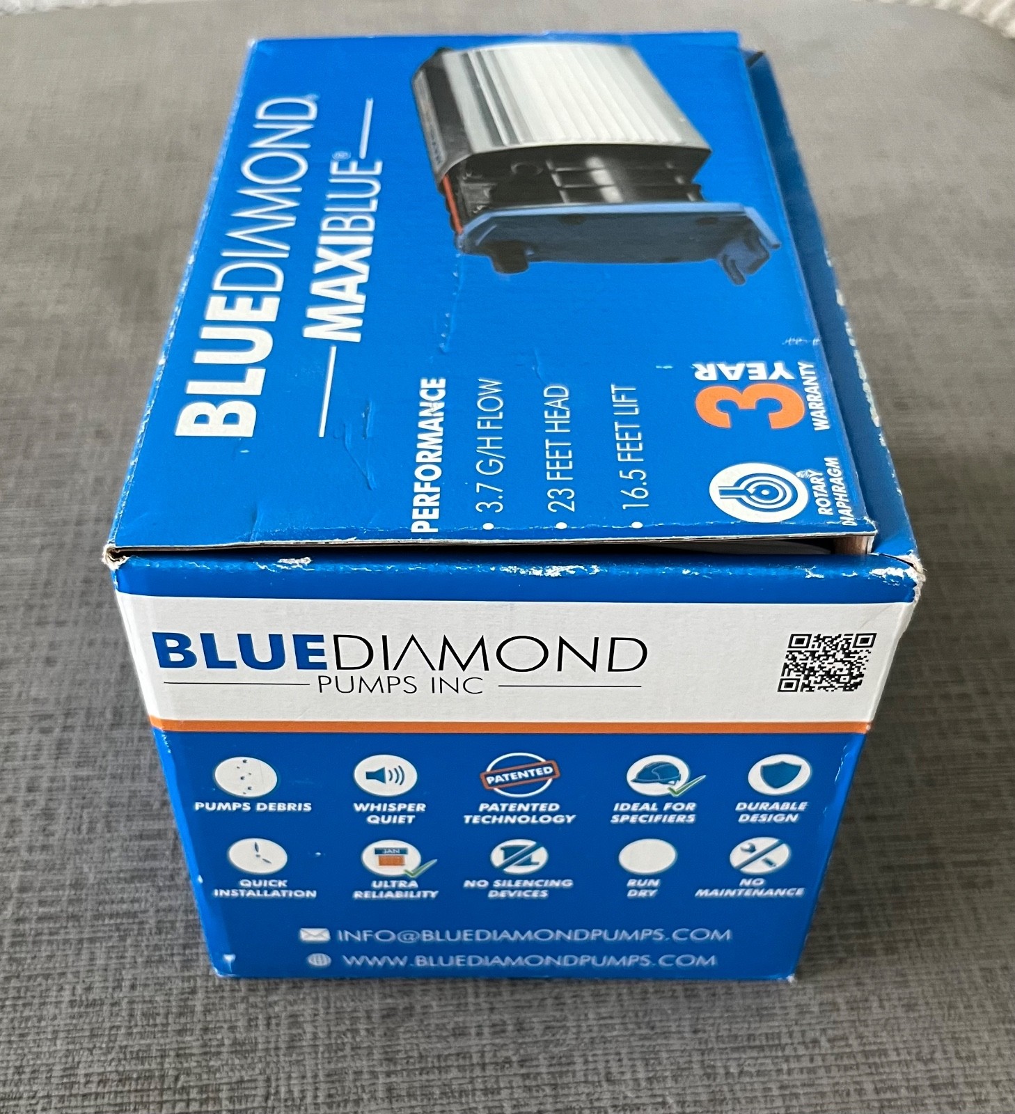 Blue Diamond MaxiBlue Rotary Diaphragm Condensate Pump 3.7 G/H 23ft Head