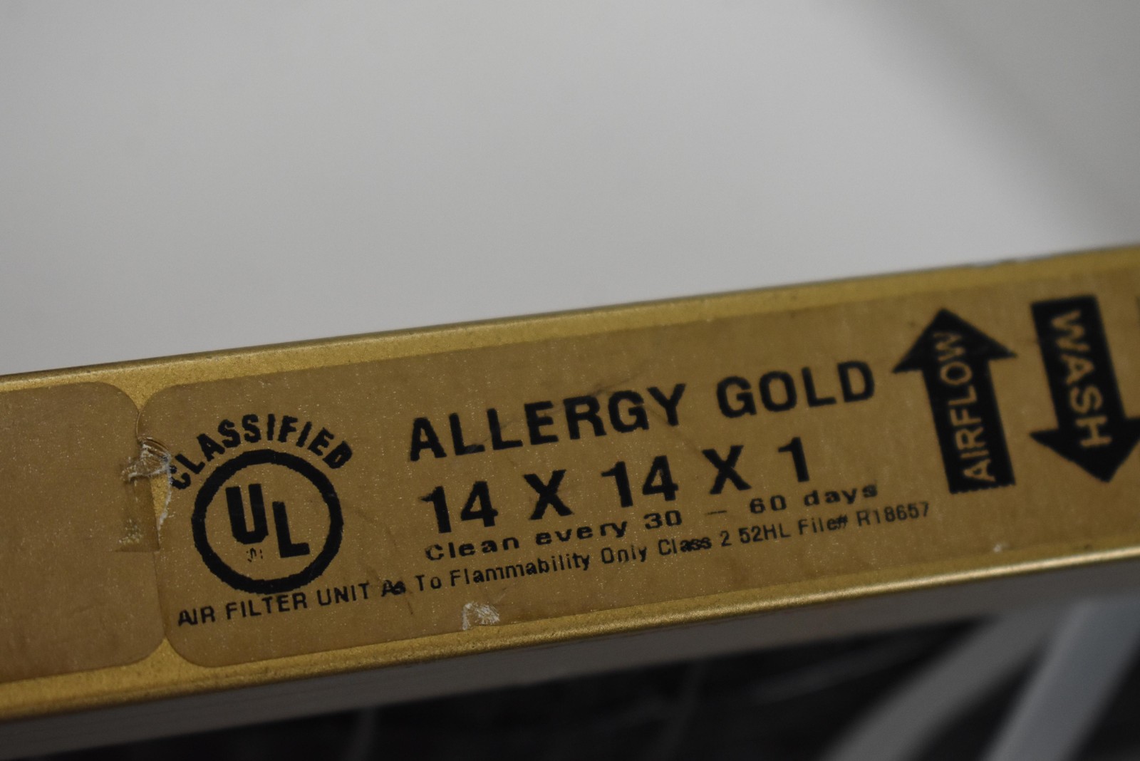 Allergy Gold 14x14x1 Washable Air Filter Dust Free LP UL Listed Reusable HVAC