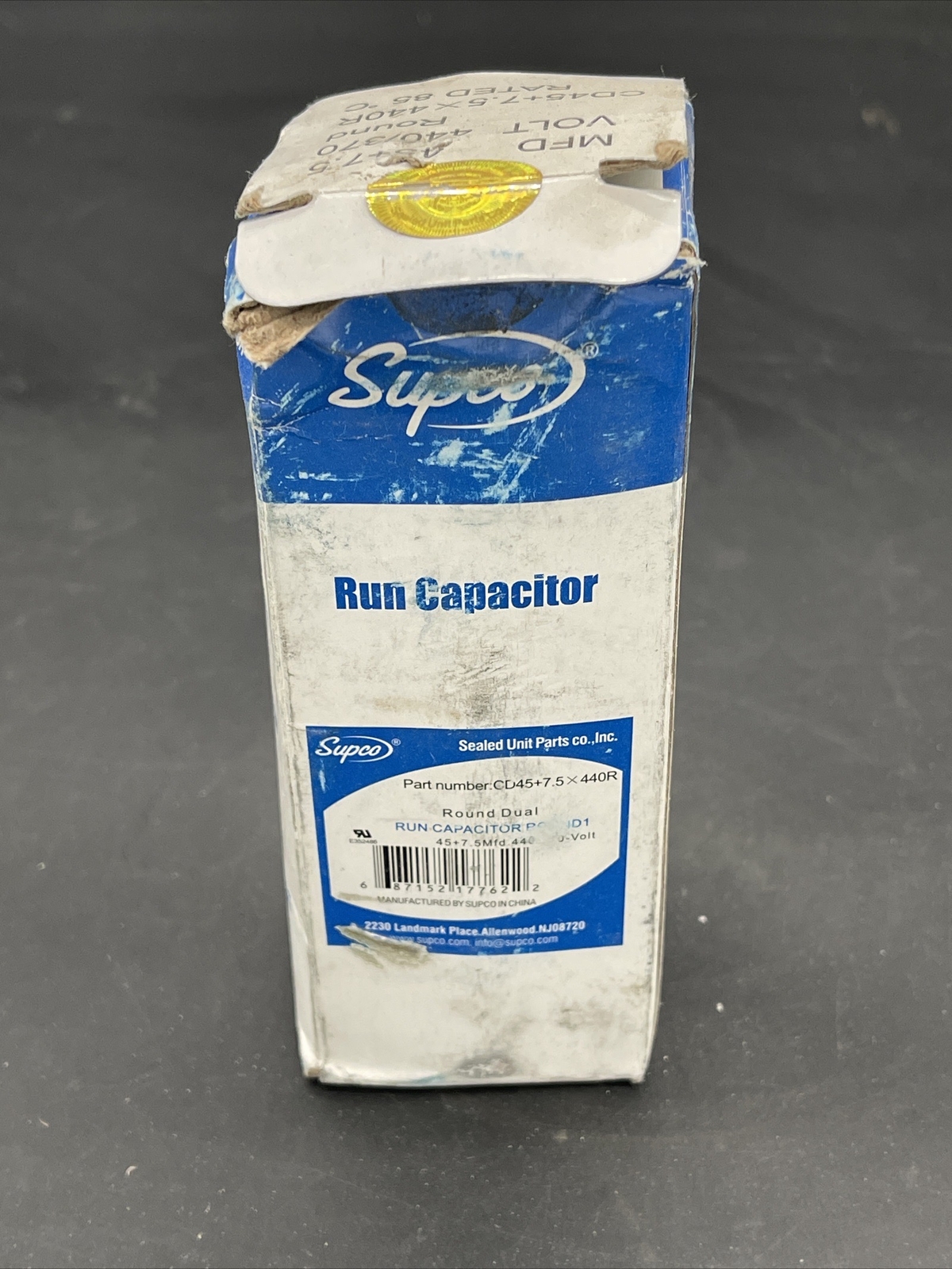 Air Conditioning HVAC Round Dual Motor Run Capacitor 45 + 7.5 MFD 440 Volt