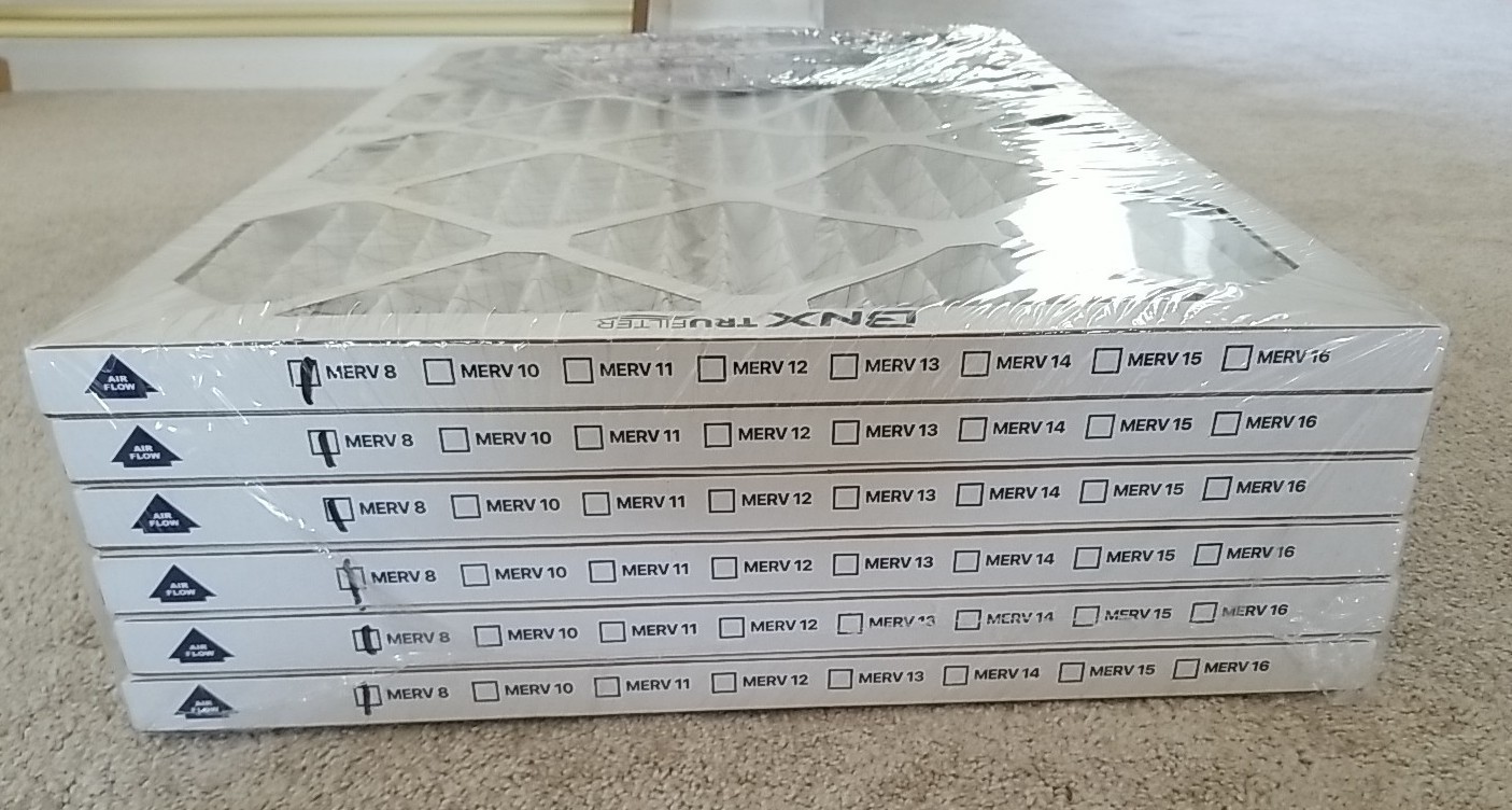 BNX TruFilter 16x25x1 Air Filter MERV 8 (6-Pack) – MADE IN USA – Dust & Pe