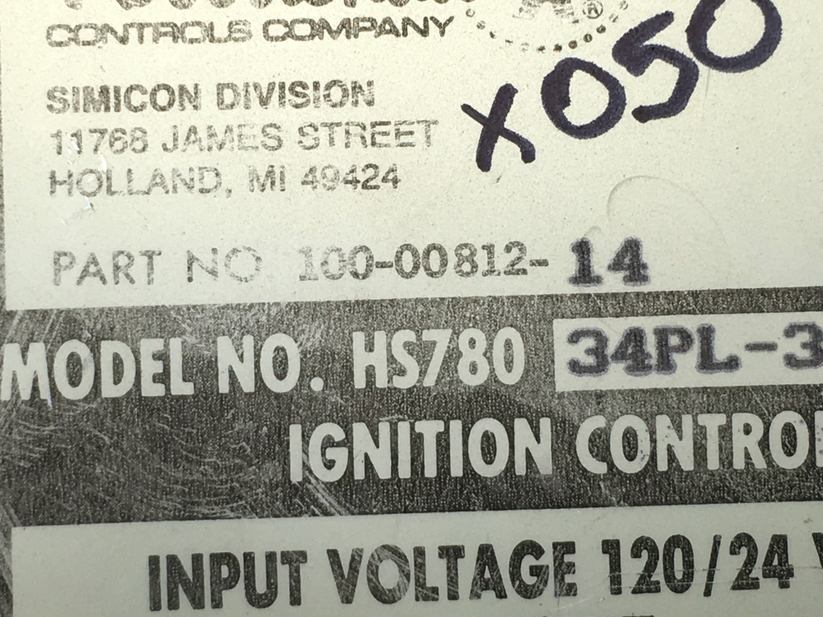 Robertshaw HS780 34PL-308A Ignition Control Module 100-00812-14 used #X050