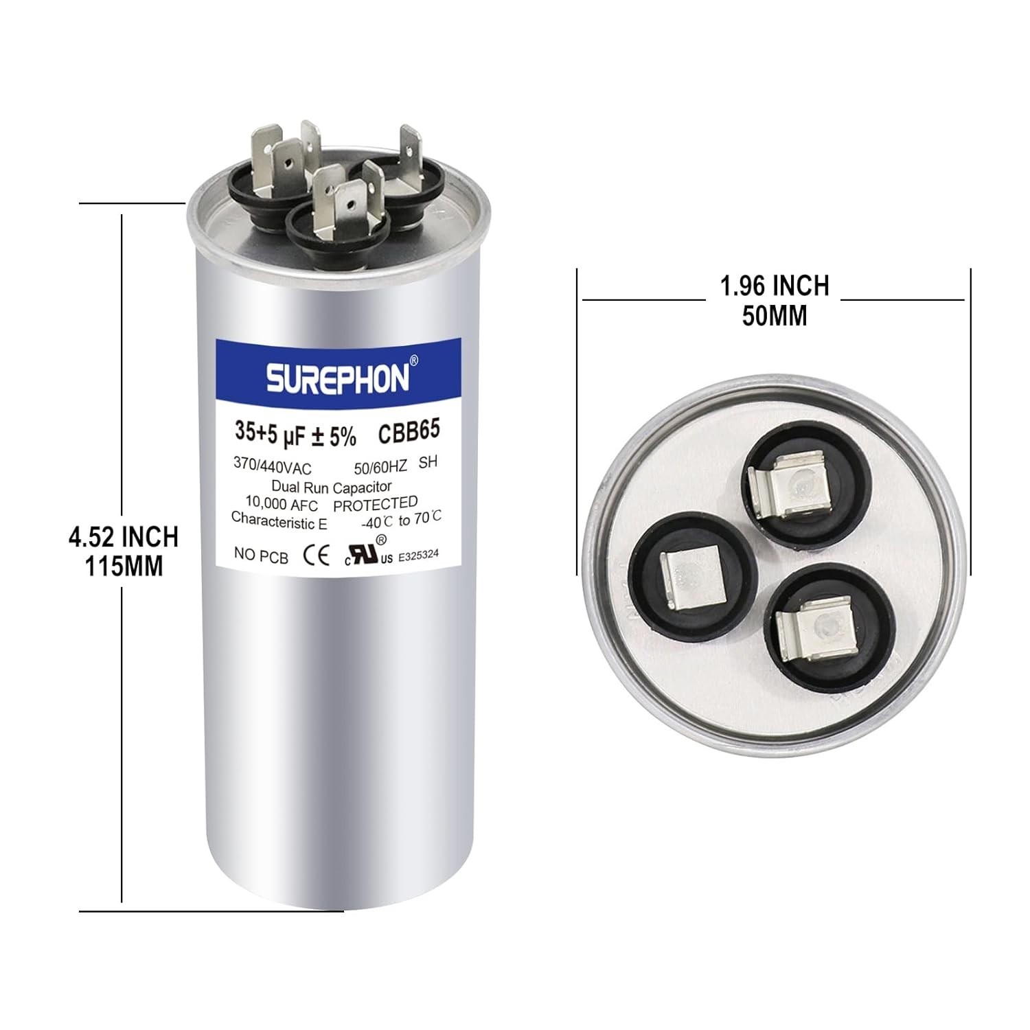 35+5uF Dual Run Capacitor for HVAC Systems