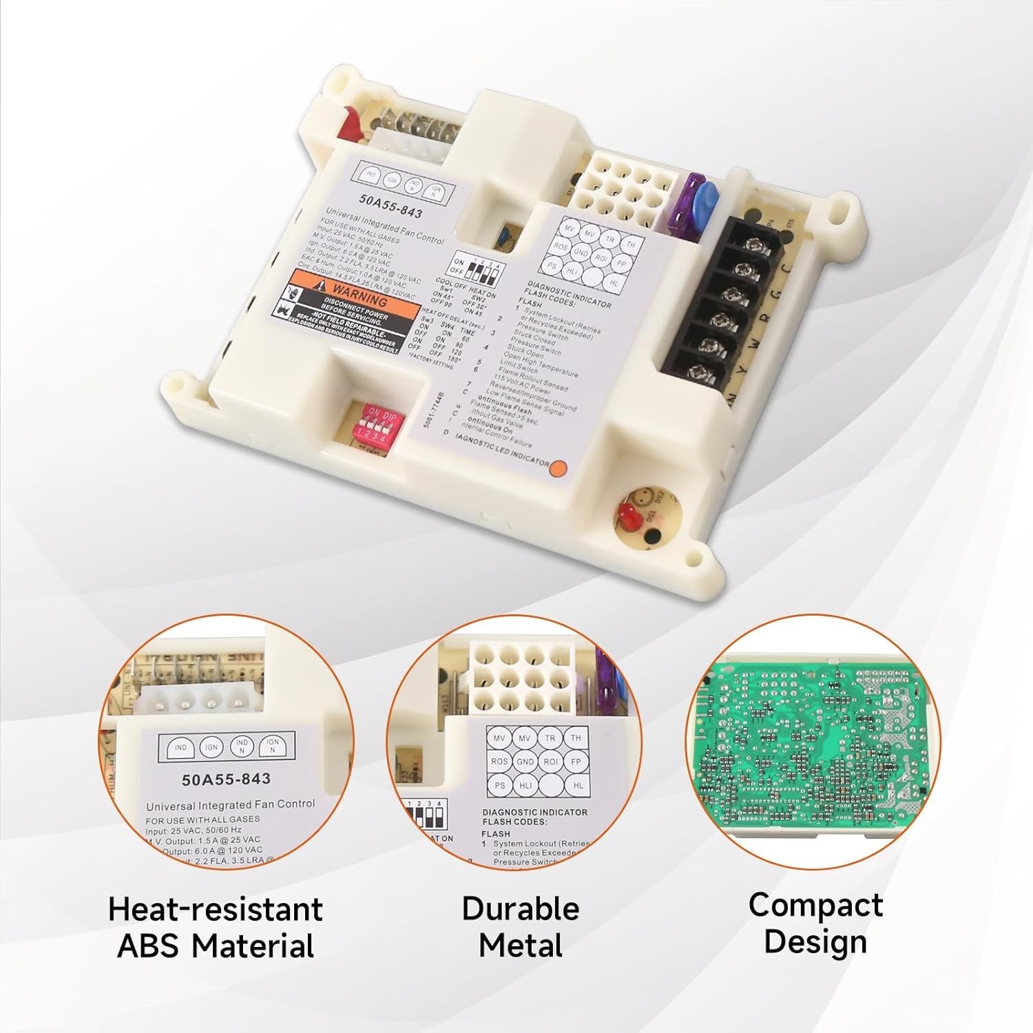 50A55-843 Ignition Control Module Universal Furnace Control Board Lennox White-R