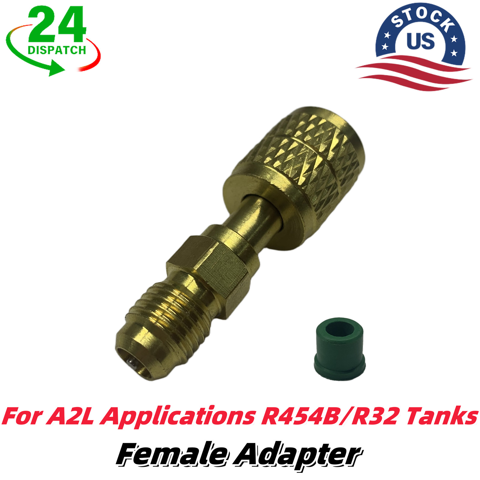1XFor A2L R454B/R32 Tanks HVAC R32 Reverse Thread Adapter 1/4”Female&1/4”Male