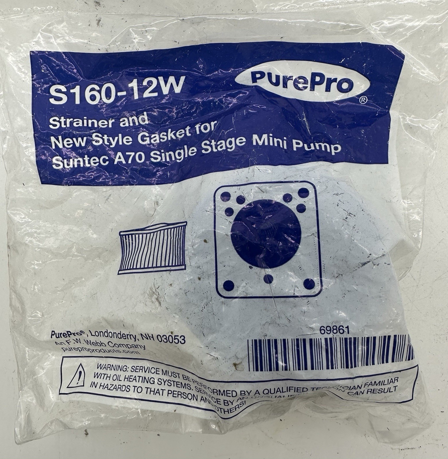Two (2) pack Strainer Kit with gasket Suntec Beckett Oil Pump PurePro