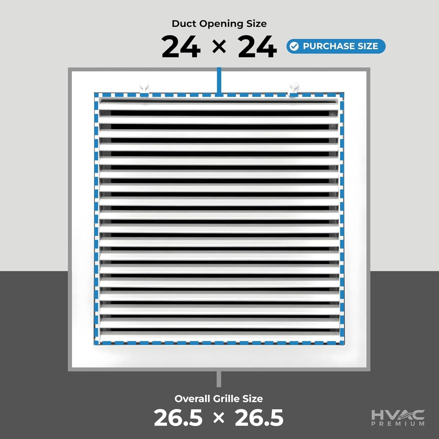 HVAC Premium 24×24 Aluminum Return Filter Grille for 1″ Filter Easy Airflow