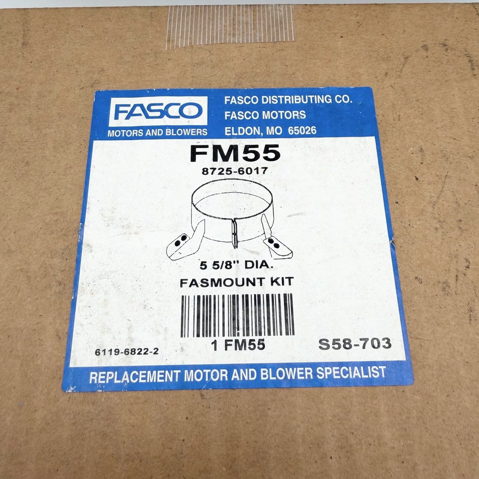 Fasco FM55 8725-6017 5-5/8in 3-Leg Torsion Flex Mount Bracket Blower UL CSA