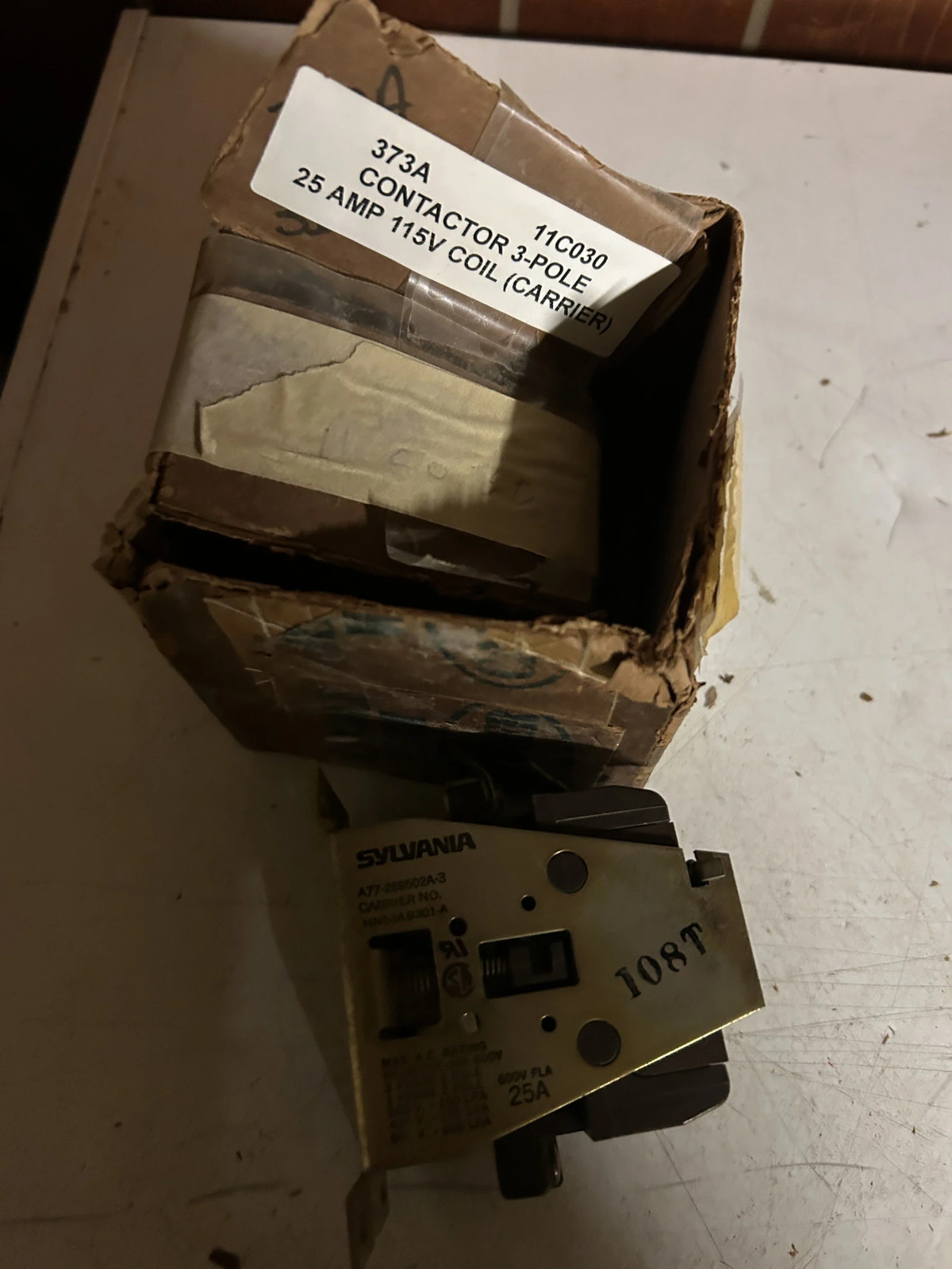 Sylvania Contactor 3-Pole 25A 115V Coil Carrier 11C030 373A A77 HVAC Relay