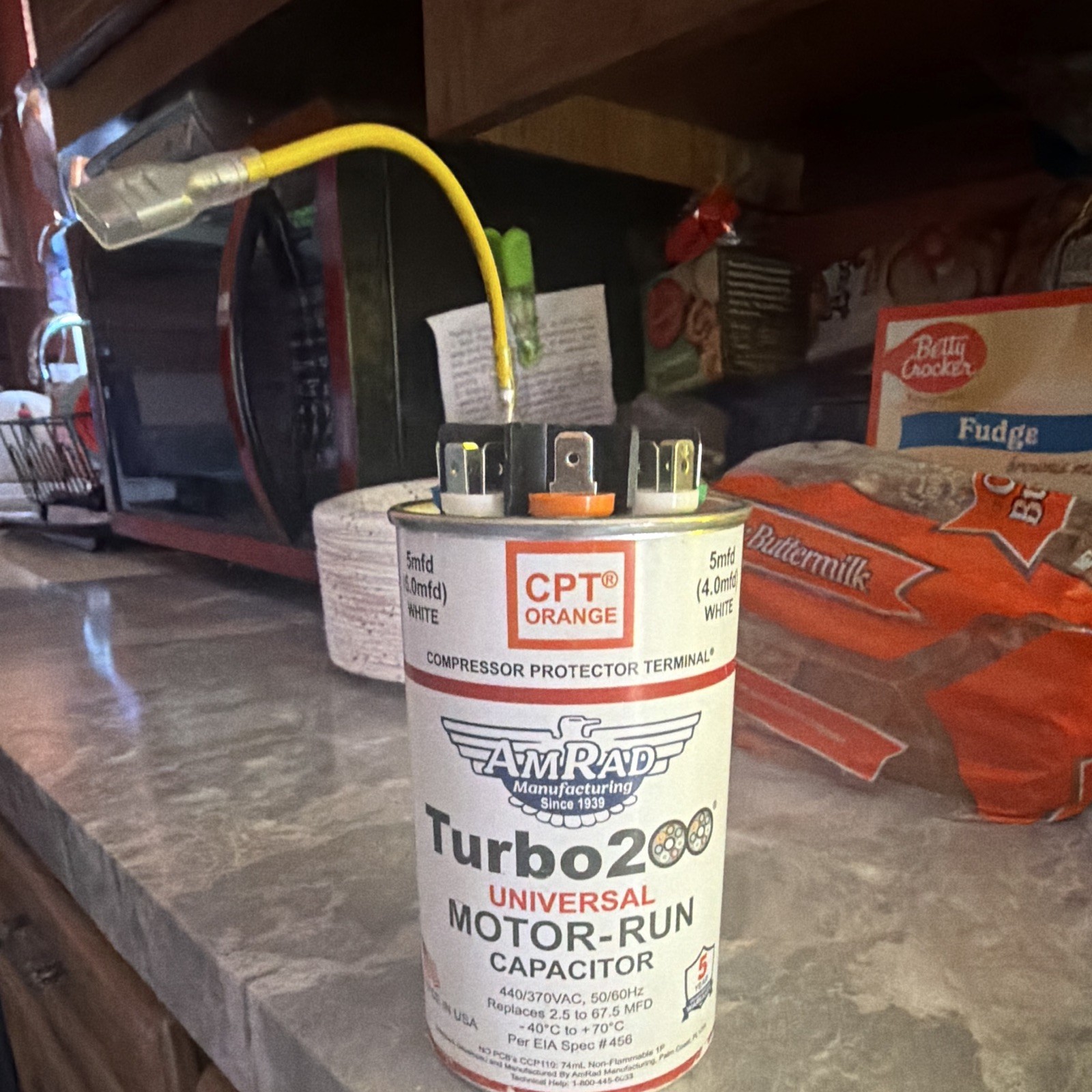 AmRad Turbo 200 Motor-Run Capacitor 440/370VAC TURBO200 Universal Compressor