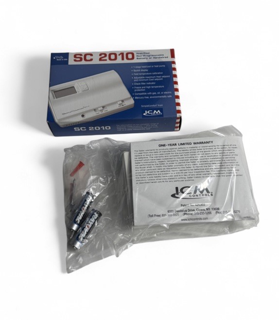 Simple Comfort SC2010 ICM Controls Heat/Cool Non-Programmable Thermostat New