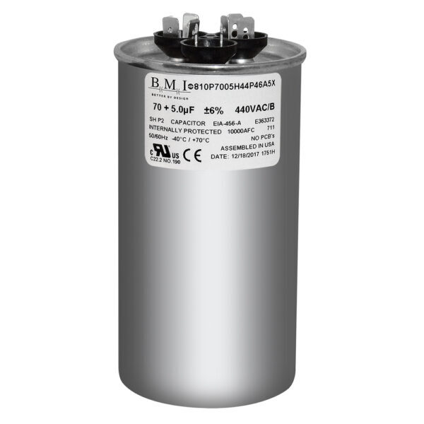 70/5 uf MFD 370 440 VAC Run Capacitor replaces GE Genteq Capcom C3705R C4705R
