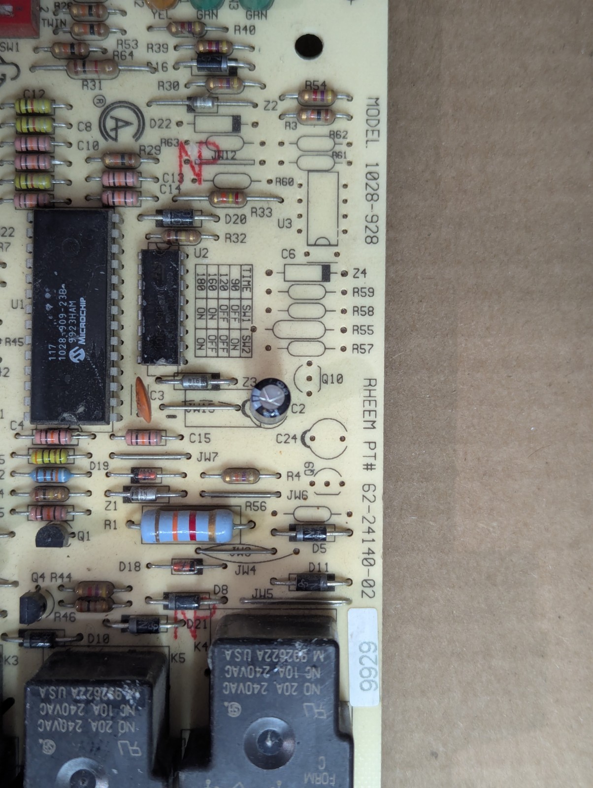 Rheem 1028-83-928A 1028-928 62-24140-02 Furnace OEM Control Board Tested