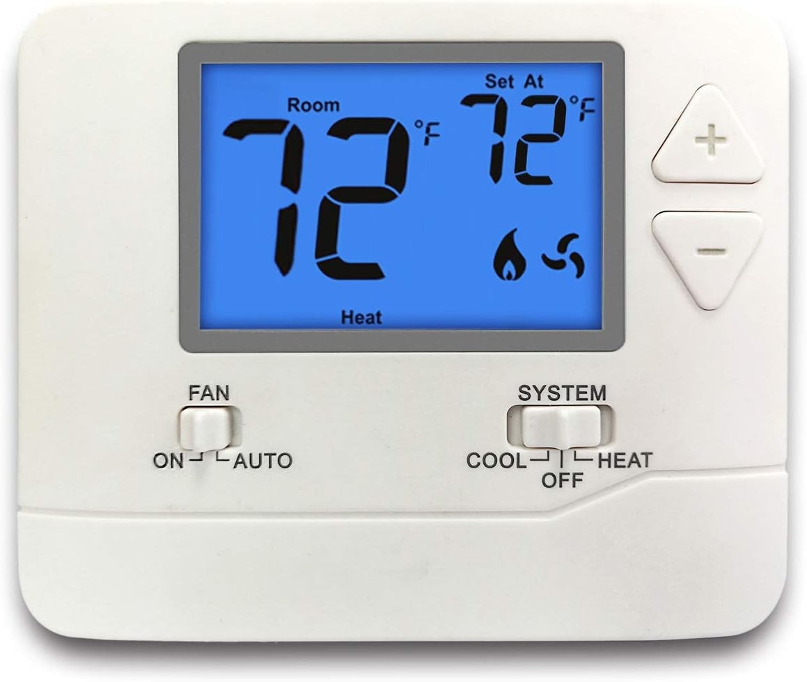ELECTECK Non-Programmable Digital Thermostat for Home, up to 1 Heat/1 White