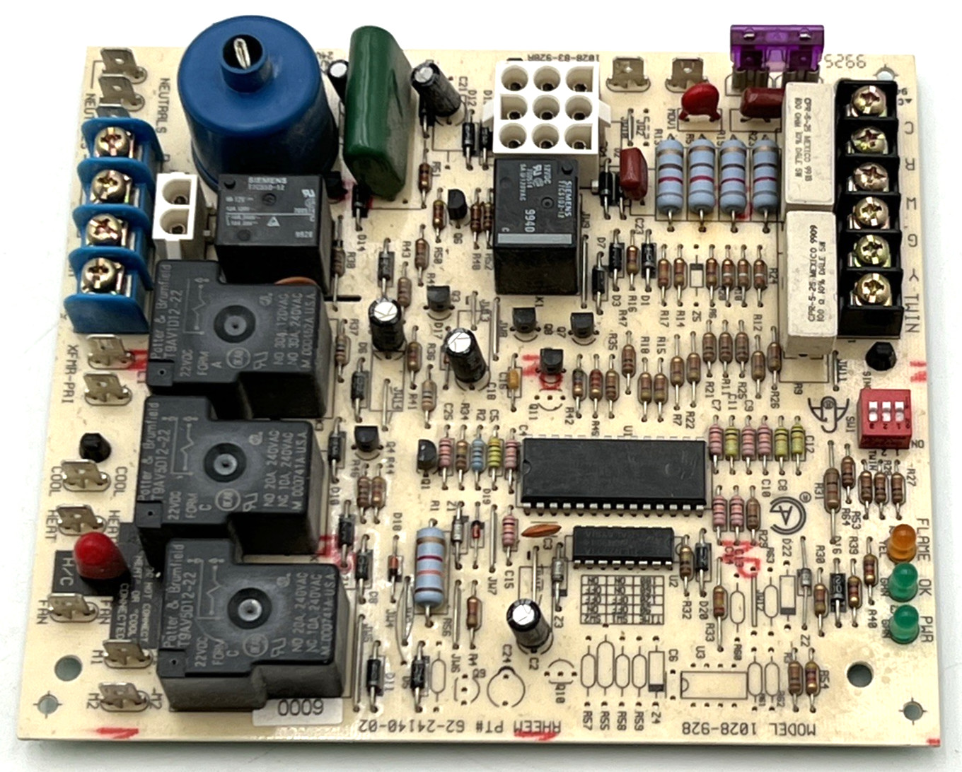 RHEEM 62-24140-02, 1028-83-928A, 1028-928 FURNACE CIRCUIT CONTROL BOARD