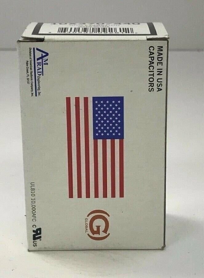 AmRad USA2035 Run Capacitor 10.0 uf MFD 370 / 440 Volt Made in USA