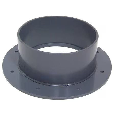 Plastic Supply Pvcf12 Flange Adapter, 12 In Duct Dia, Type I Pvc, 16″ L, 3-3/4″