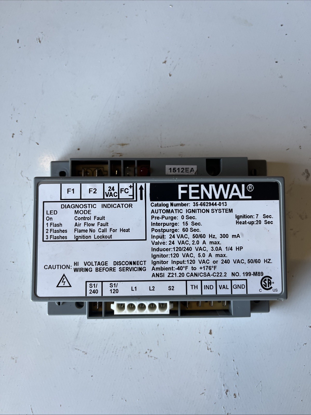 FENWAL 35-662944-013 Automatic Ignition Control Module