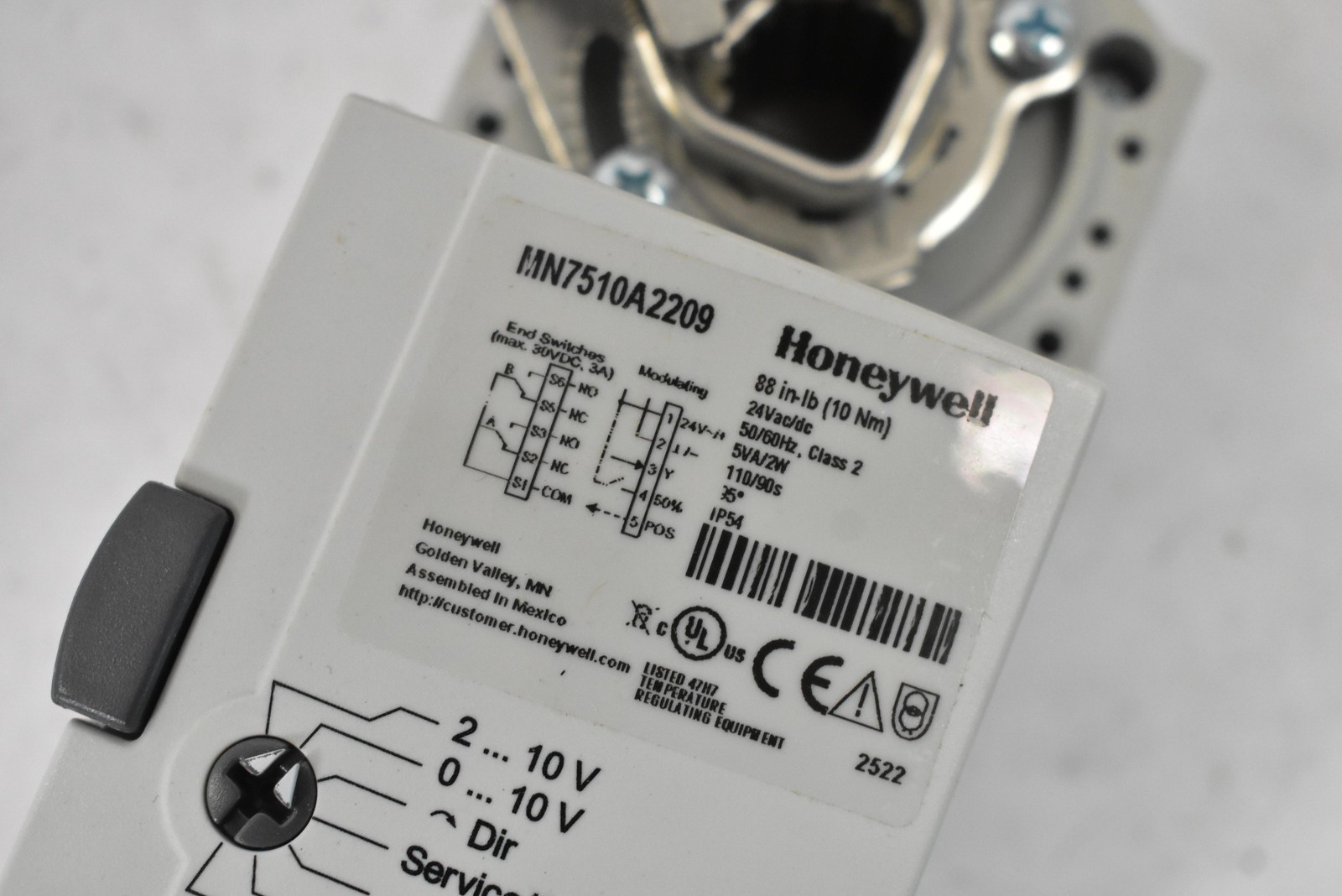 Honeywell MN7510A2209 VAV Damper Actuator 24V Metal Mexico Modulating 2-Pos