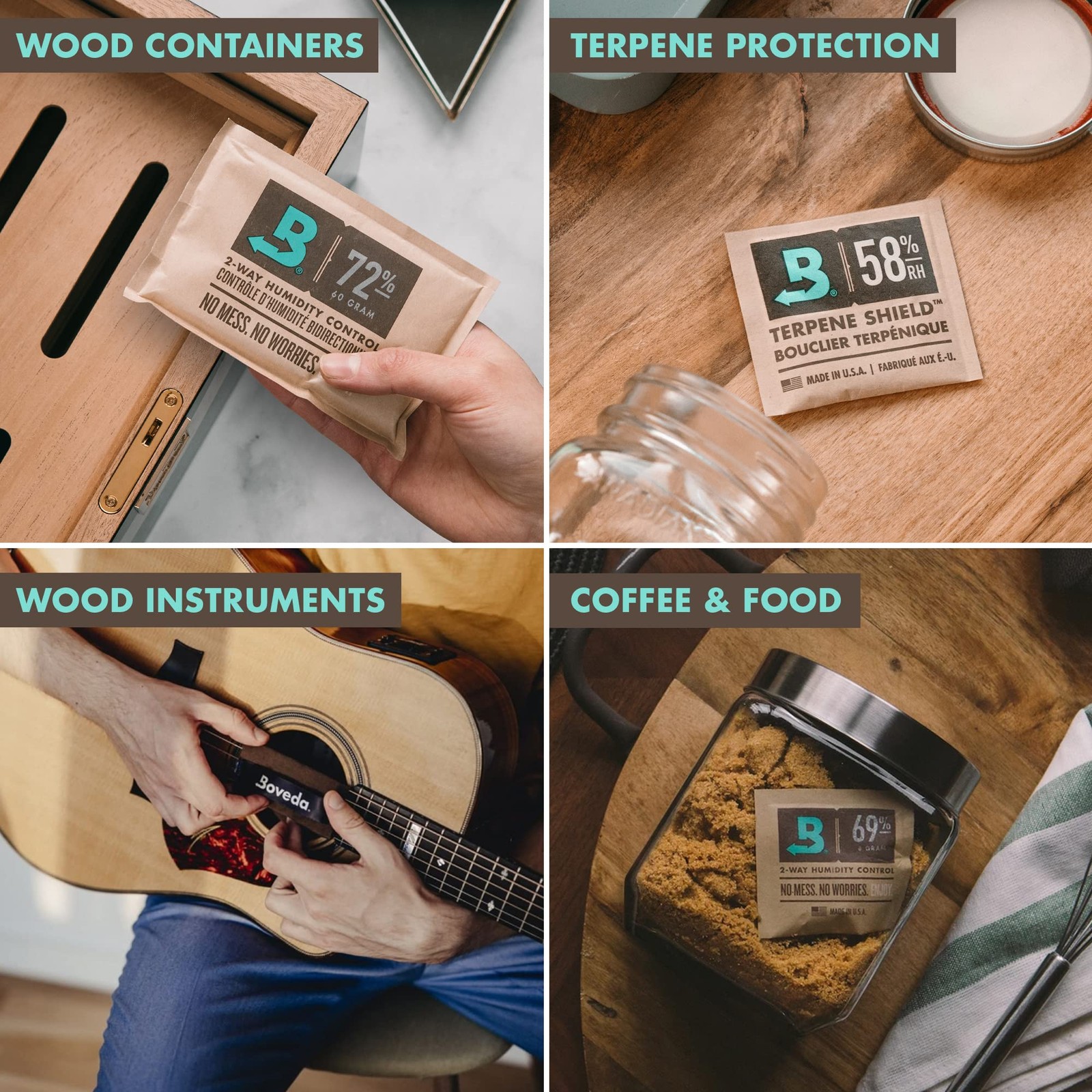 Boveda 62 Two-Way Humidity Control Packs For Storing 1 Lb Size 67 12 Pack