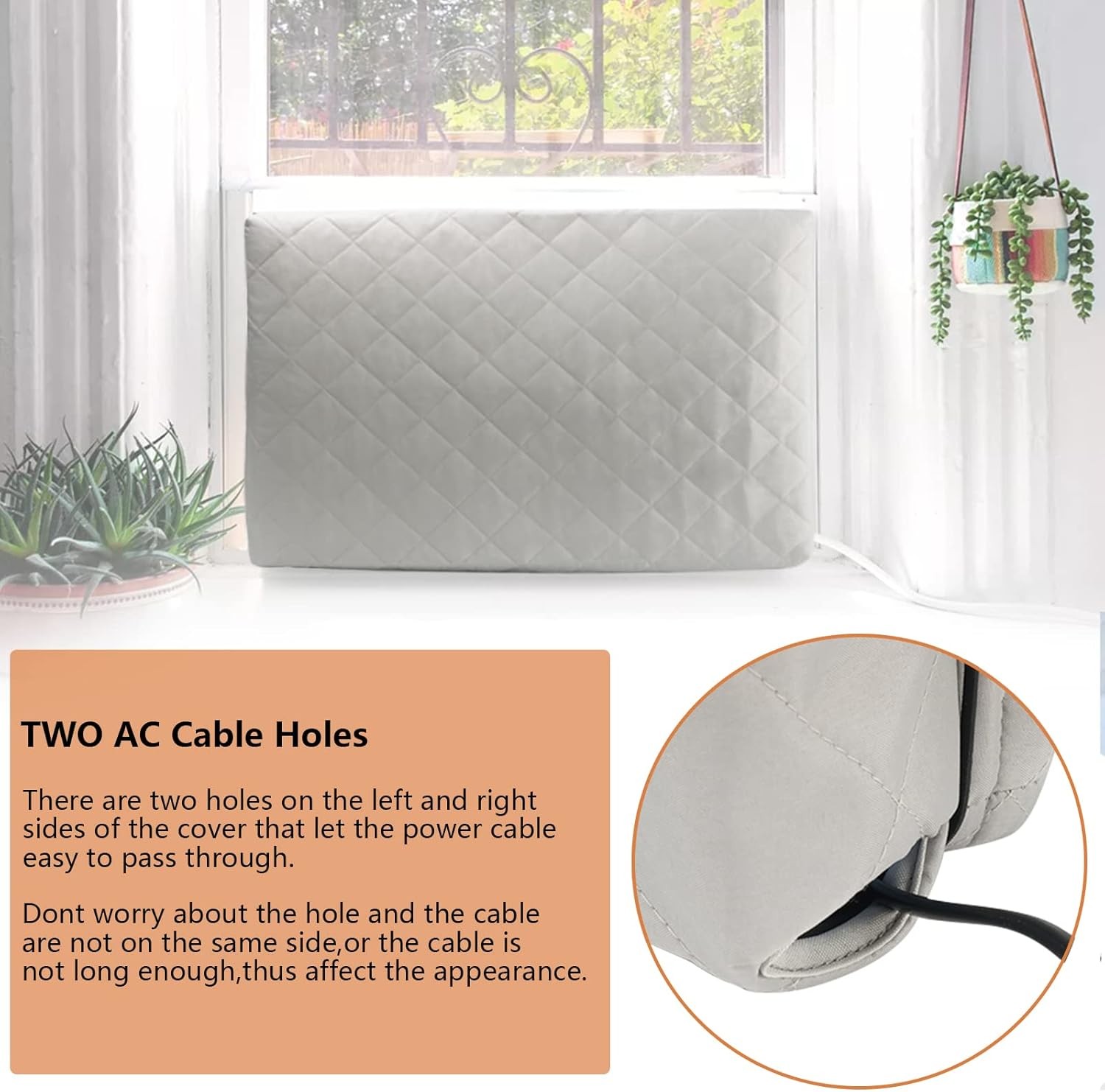 HOXHA 2 Pack Indoor Air Conditioner Cover for Window 21 x 15 x 3.5 inches