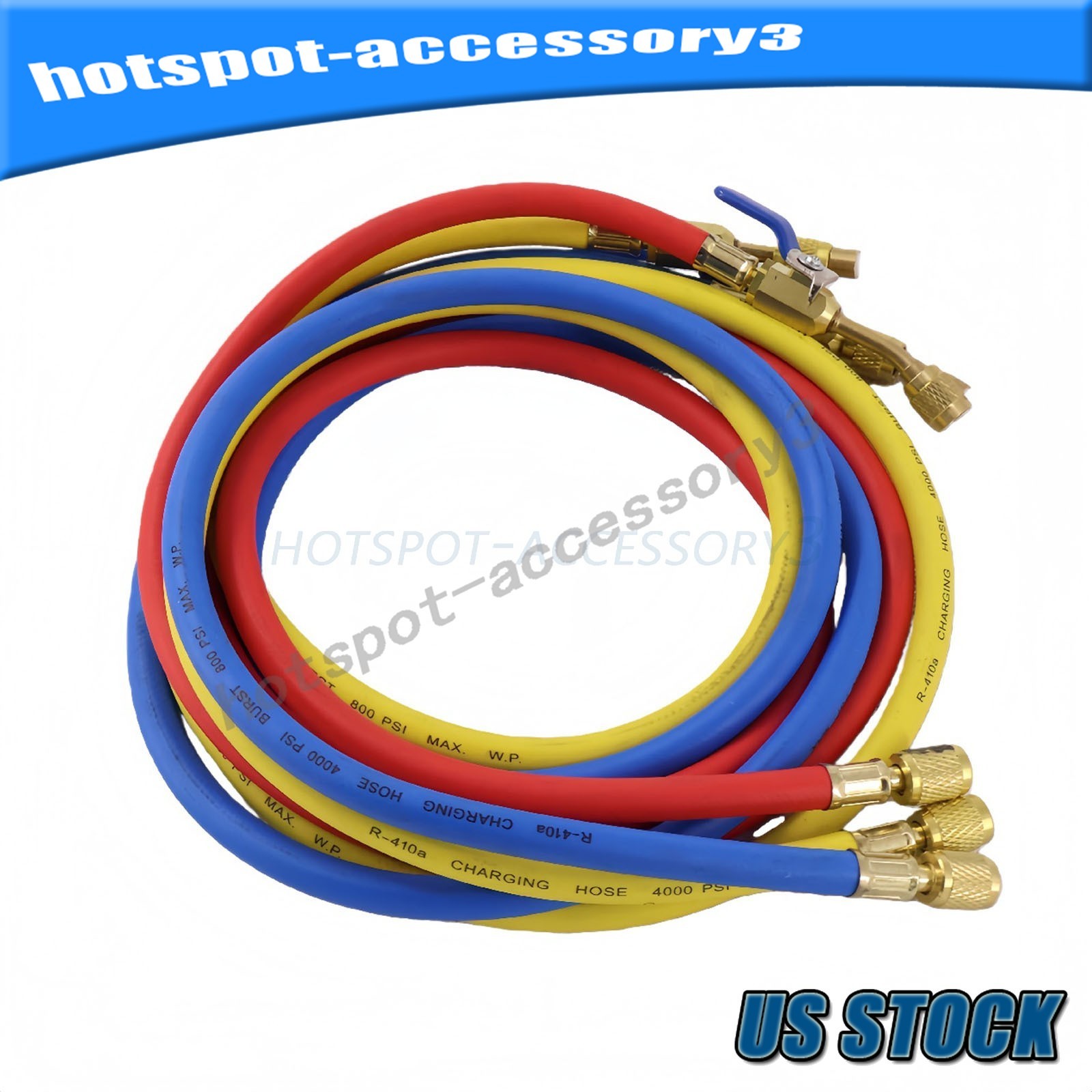 For 29986 Plus II 72″ HVAC Charging Hose Set 1/4″ (3-Pack) USA