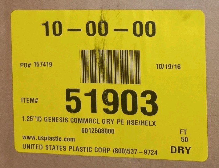 50FT Flexaust 6015008000 Genesis Commercial Hose 1-1/2″ ID Gray