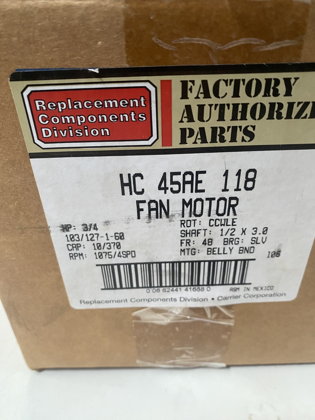Carrier HC45AE118AE GE Commercial 5KCP39PG HVAC Blower Condenser Motor NOS