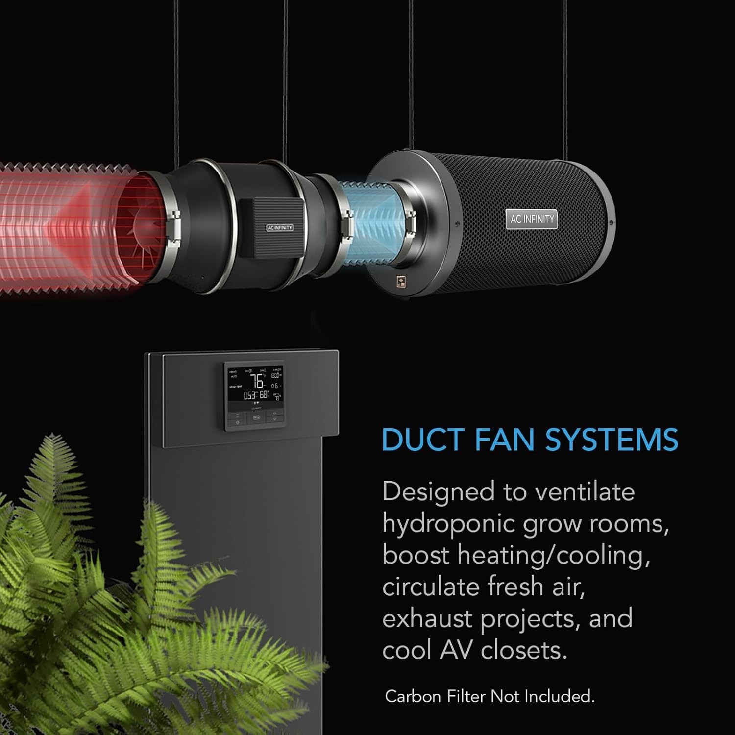 AC Infinity CLOUDLINE PRO T8 Quiet 8″ Inline Duct Fan w/Temp VPD Controller WiFi