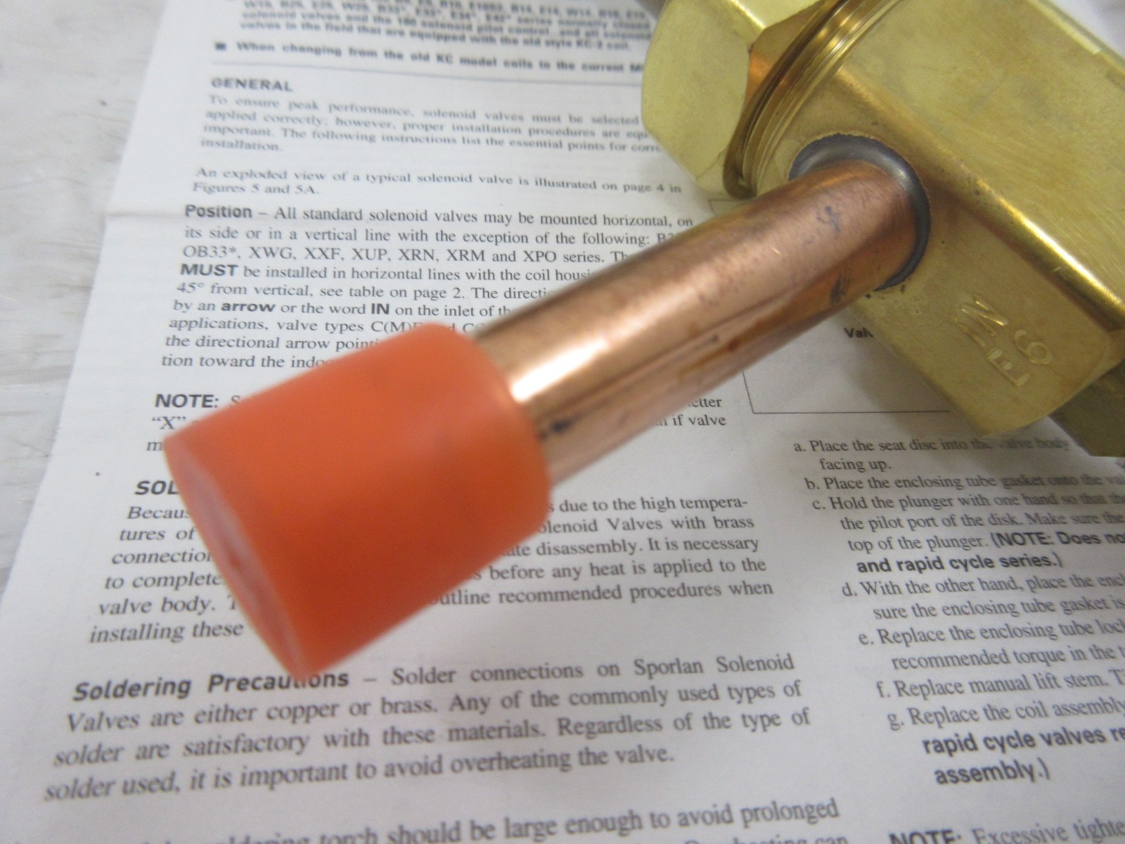 3/8″ SOLDER SPORLAN ME6S130-HP REFRIGERANT LIQUID LINE SOLENOID VALVE W/O COIL