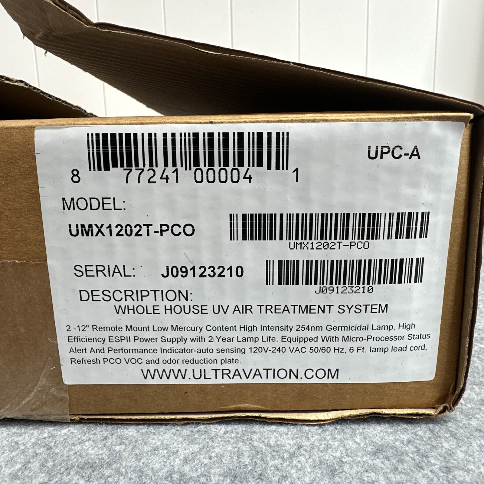 Ultravation UMX1202T-PCO UV Air Purifier HVAC System | UltraMax Gold Extreme